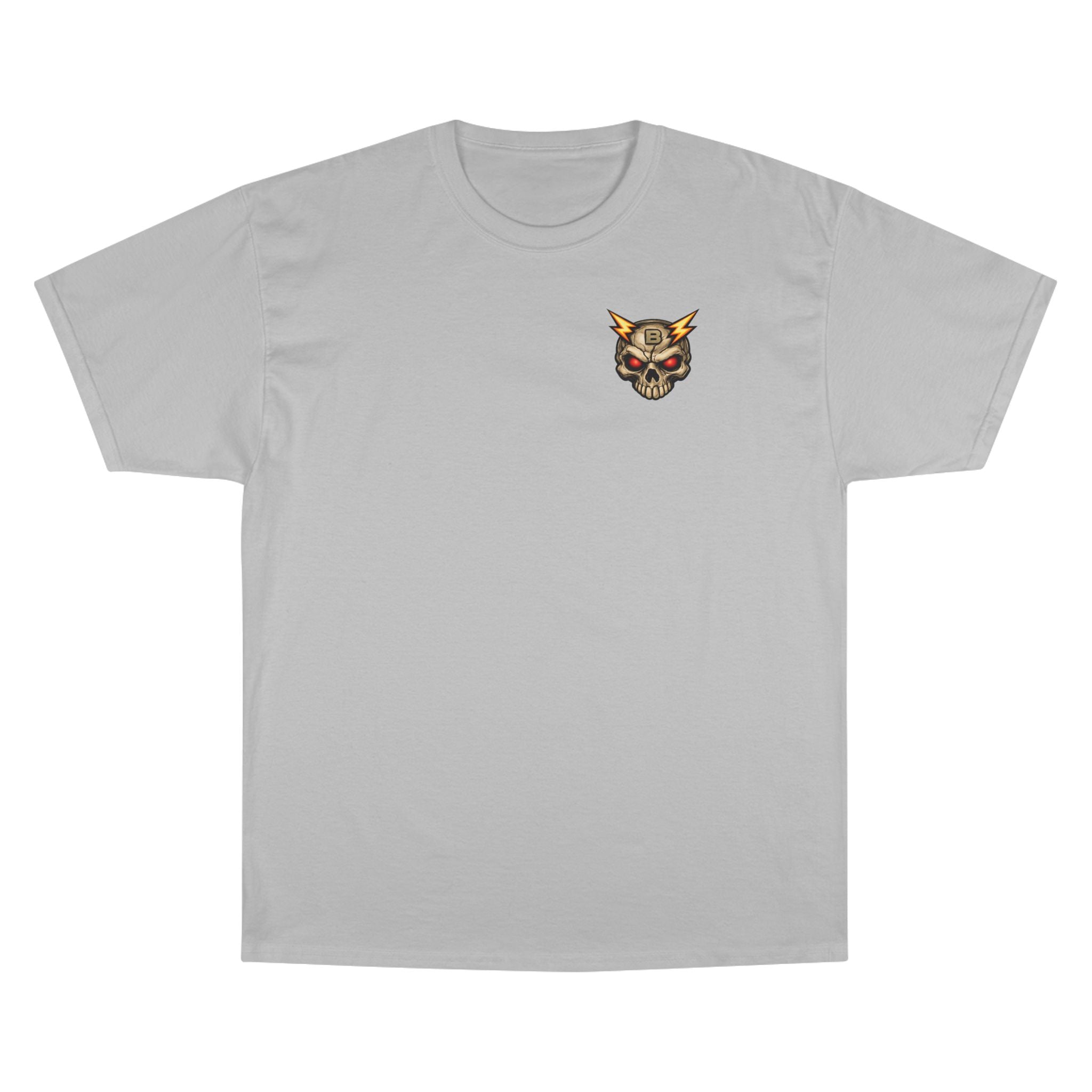 Champion T-Shirt — "I’ll Let You Know When It’s Clear" Gamer Skull Back Print