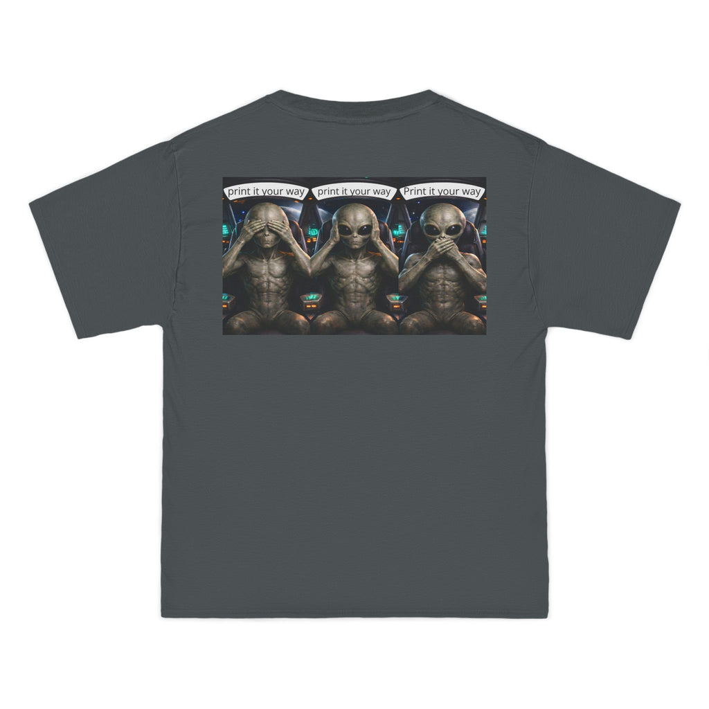 Alien Meditation Graphic T-Shirt — 'See No Evil' Trio Sci‑Fi Tee