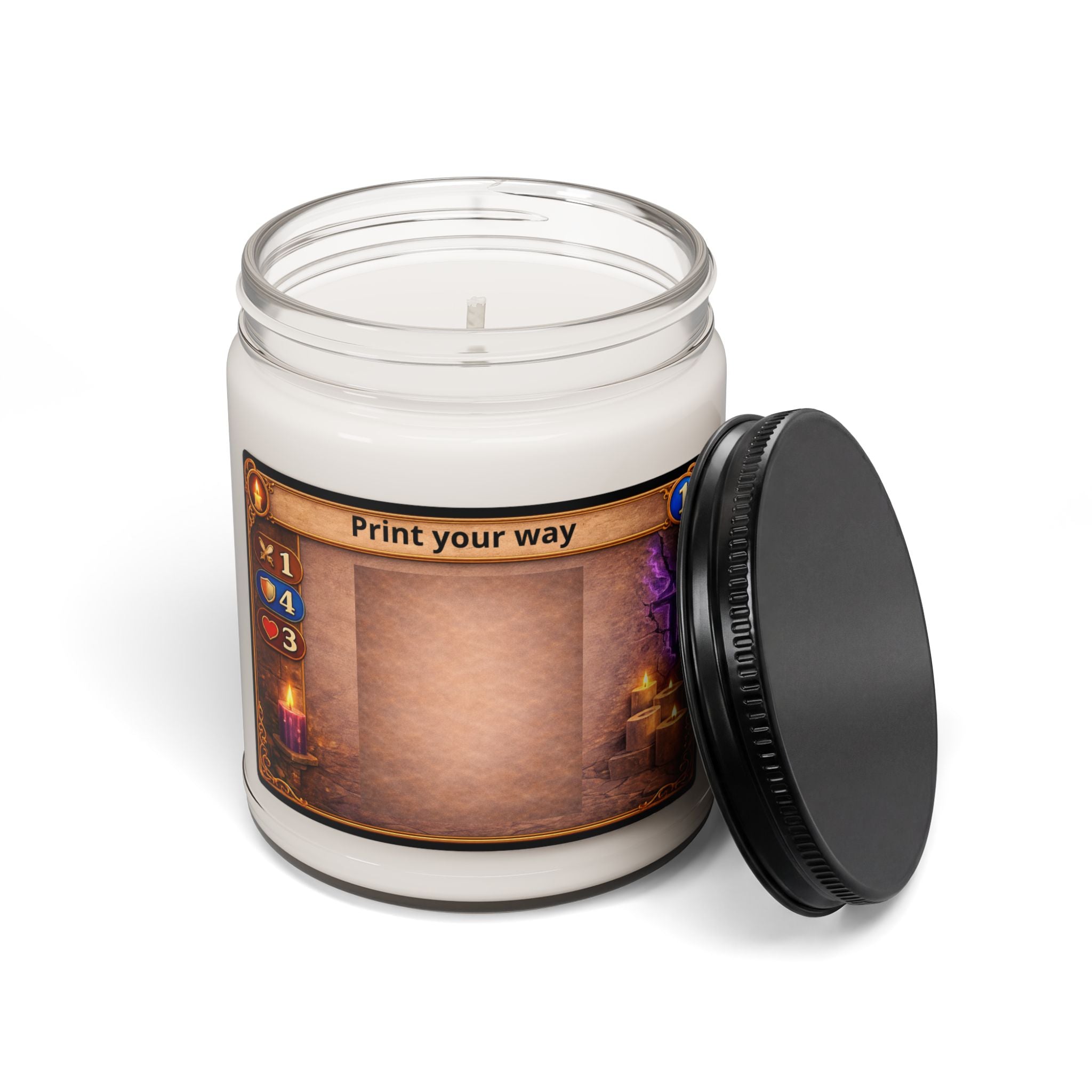 Soy Candle — Customizable Fantasy Card Frame Scented Candle (9oz)