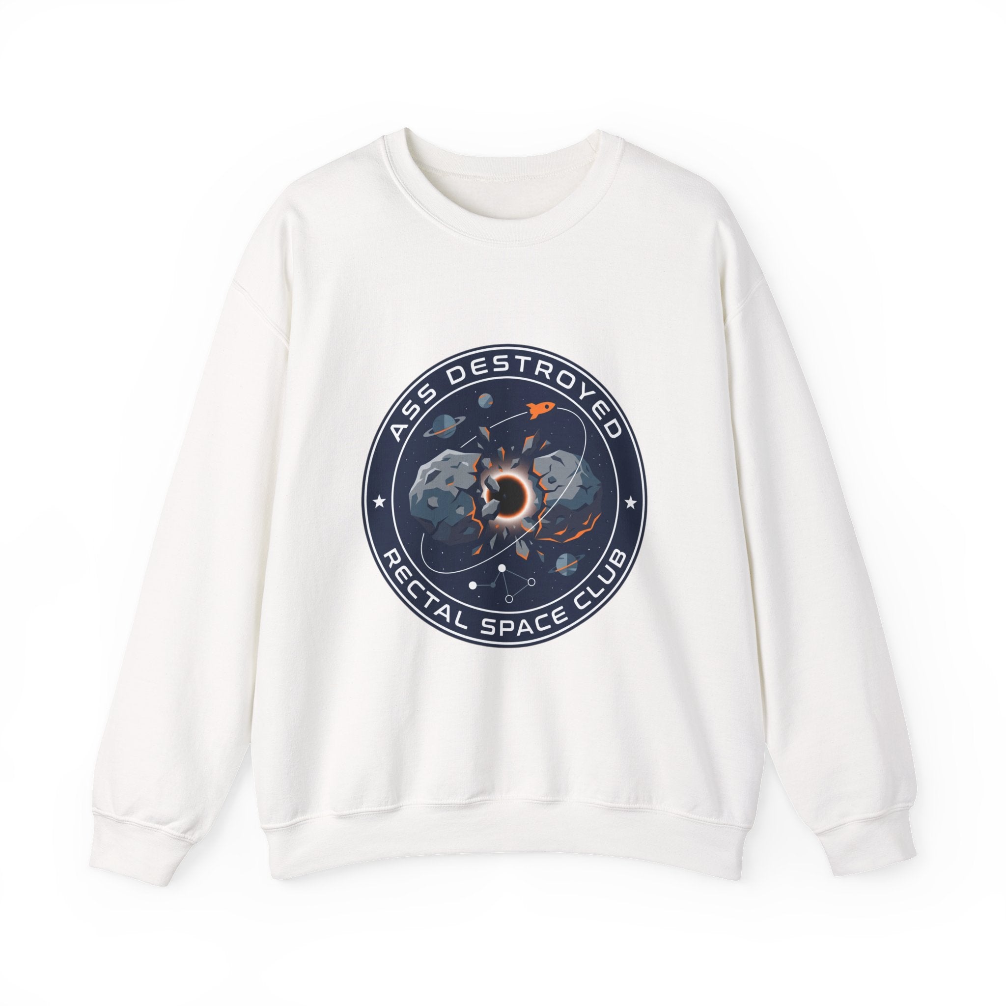 Mission Patch Cosmic Rocket Crewneck, space astronaut, mission patch, hard sci-fi
