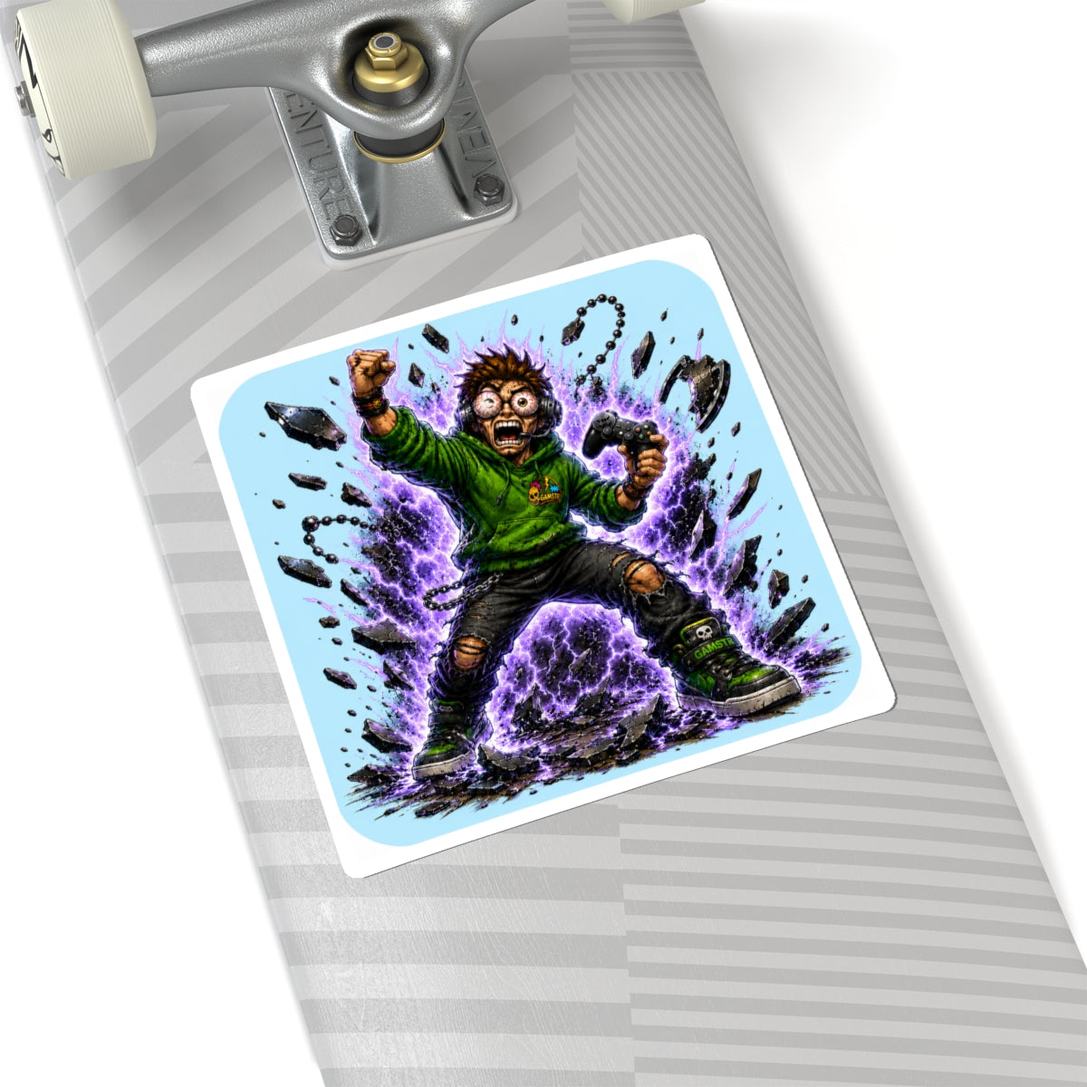 Portal Explosion Electrified Gamer Sticker — Anime Power Explosion Decal