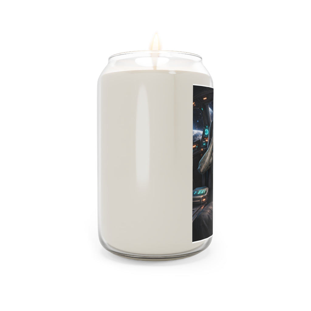 See No Evil Alien Commander Soy Candle — 13.75 oz Scented Candle with Sci‑Fi Pilot Art