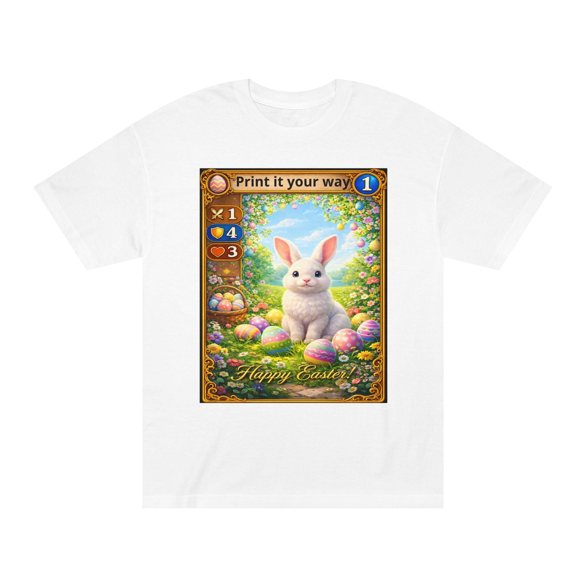 Easter Bunny Card Tee — "Happy Easter" Graphic T-Shirt