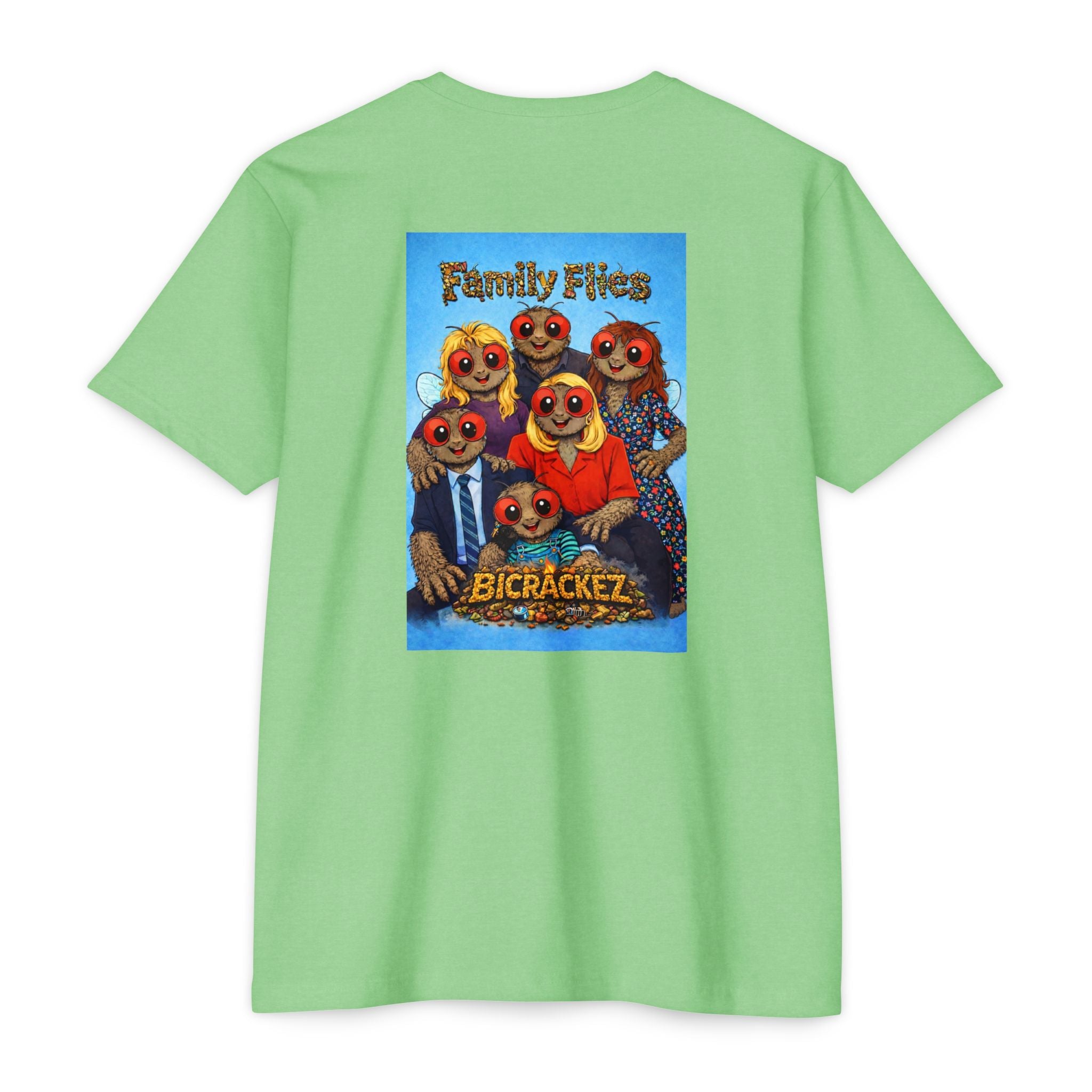 Family Flies Graphic T-Shirt — "Bicracketz" Retro Cartoon Tee