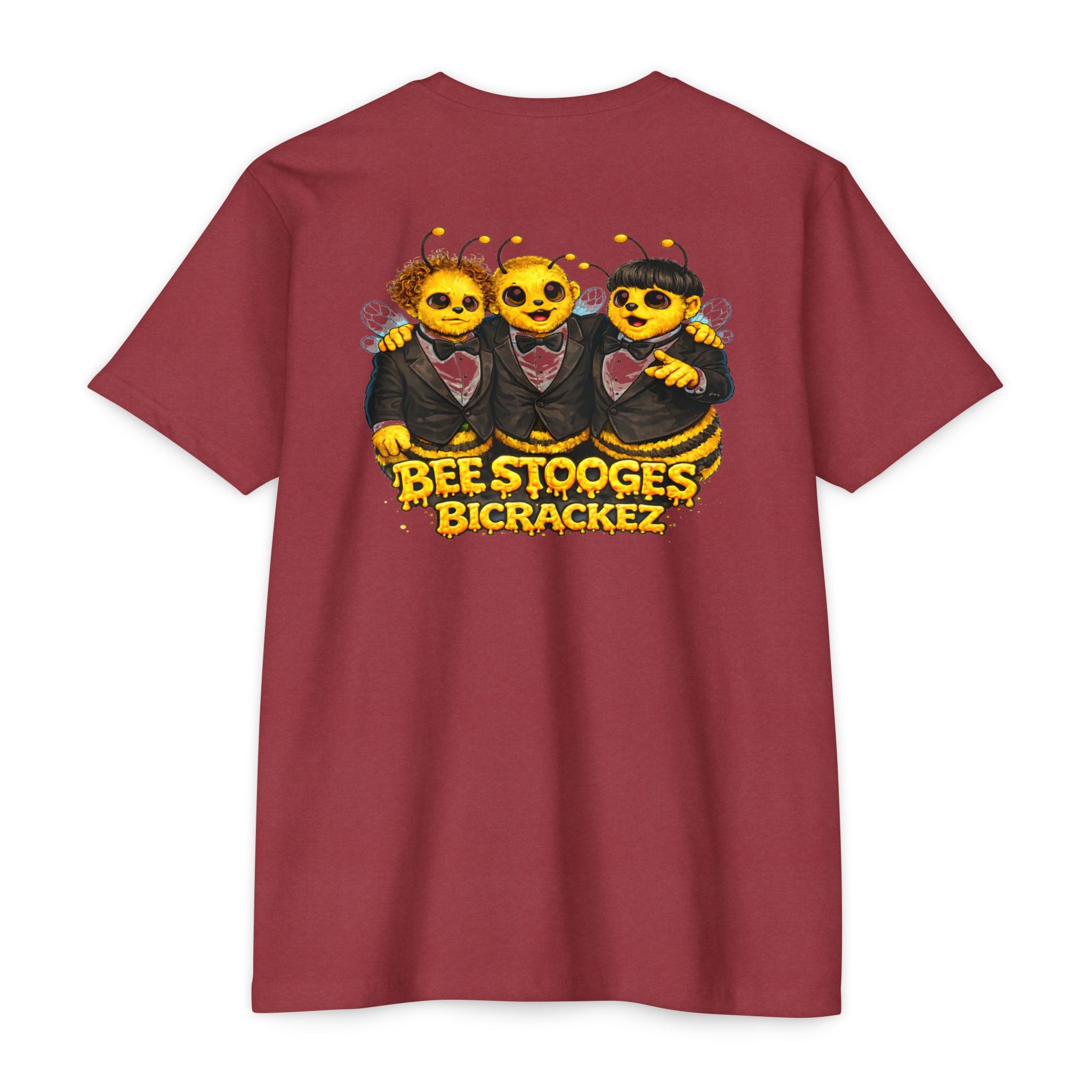 Bee Stooges Graphic T-Shirt — Bee Costume Trio "Bee Crackez" Vintage Band Tee