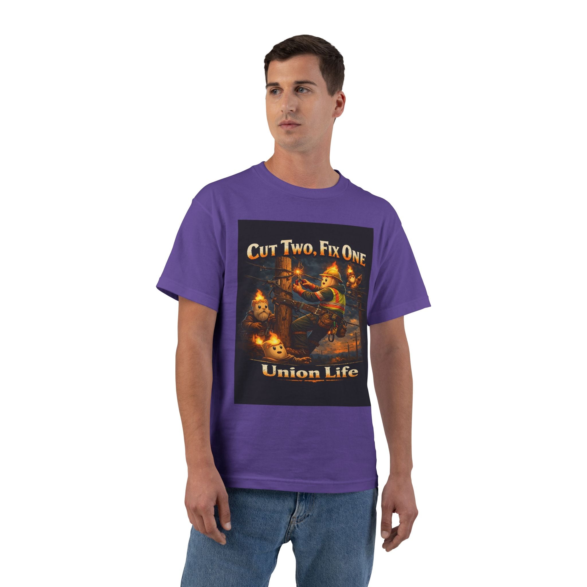 Union Life T-Shirt – "Cut Two, Fix One" Halloween Pumpkin Mechanics Tee