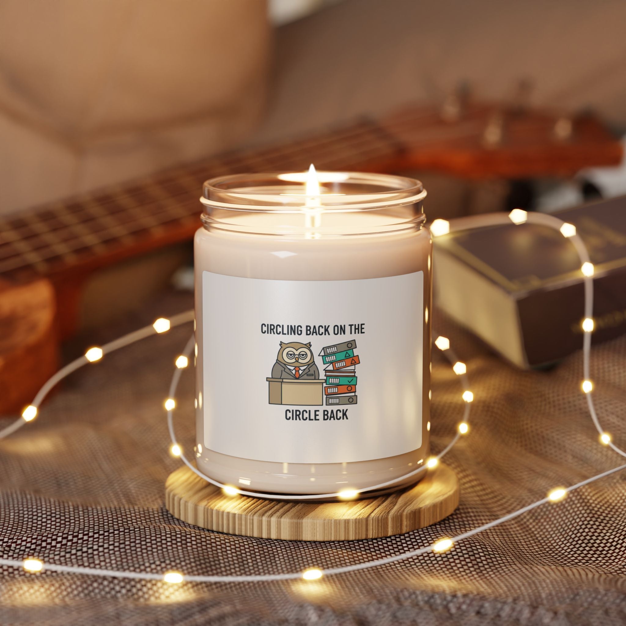 Circling Back Owl Candle | Scented Soy 9oz, Unhinged Animal Bureaucracy