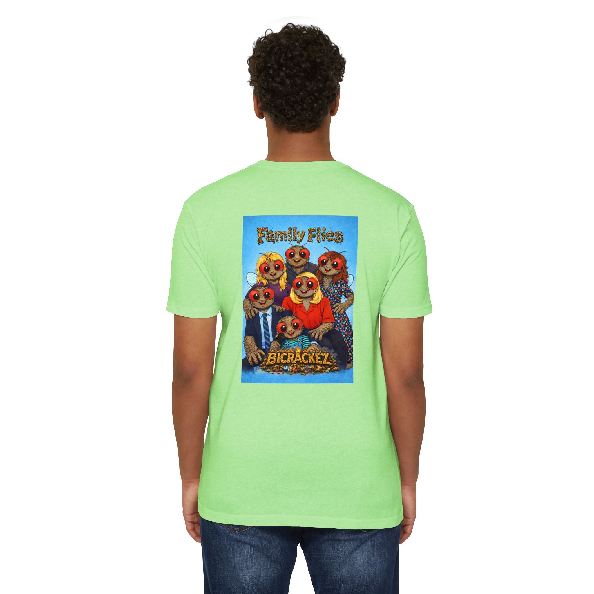 Family Flies Graphic T-Shirt — "Bicracketz" Retro Cartoon Tee
