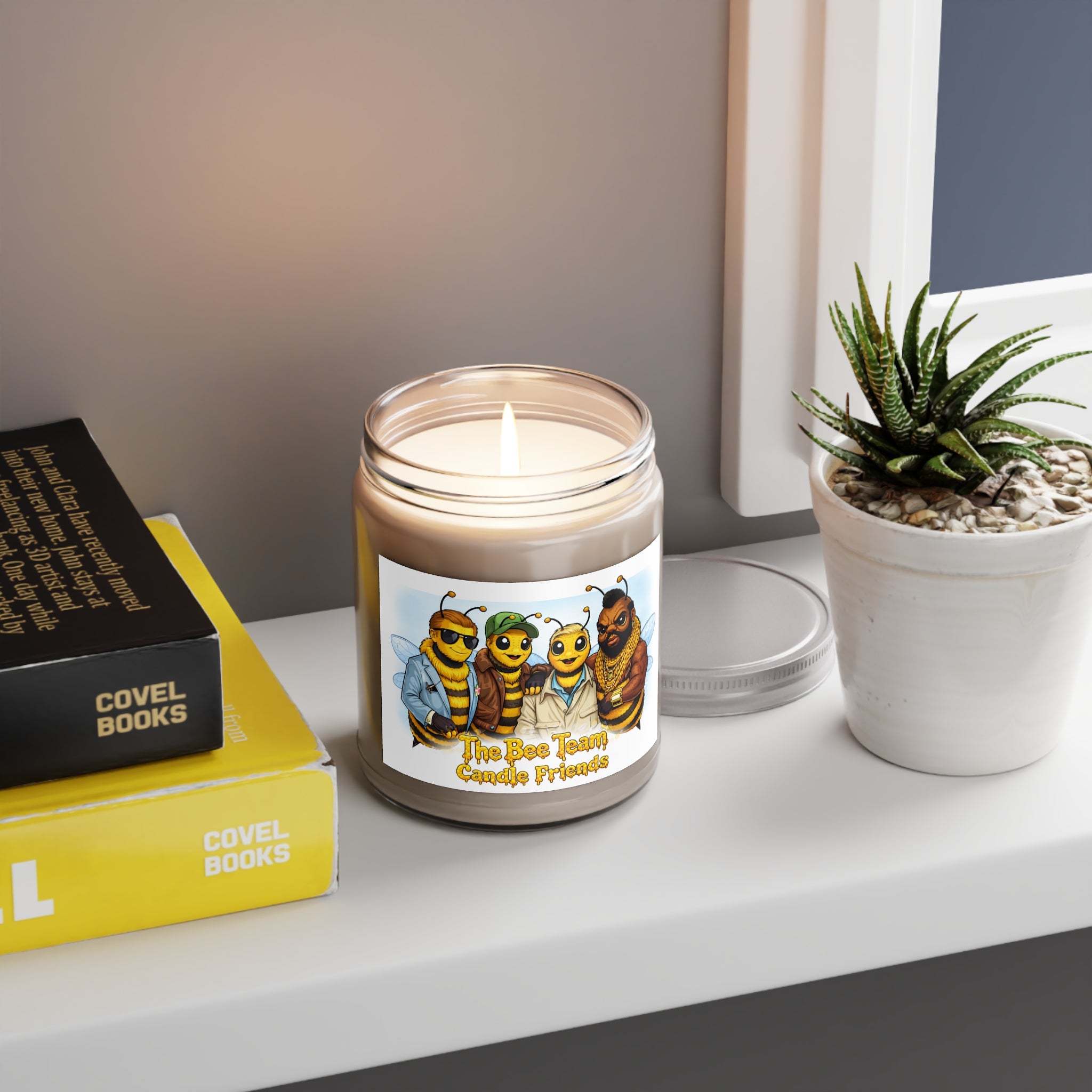 Bee Team Scented Soy Candle — 9oz Jar (White Lid)