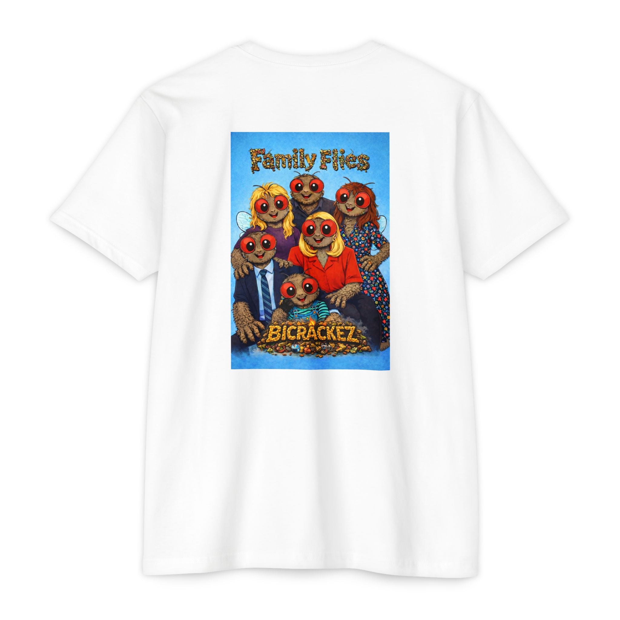 Family Flies Graphic T-Shirt — "Bicracketz" Retro Cartoon Tee