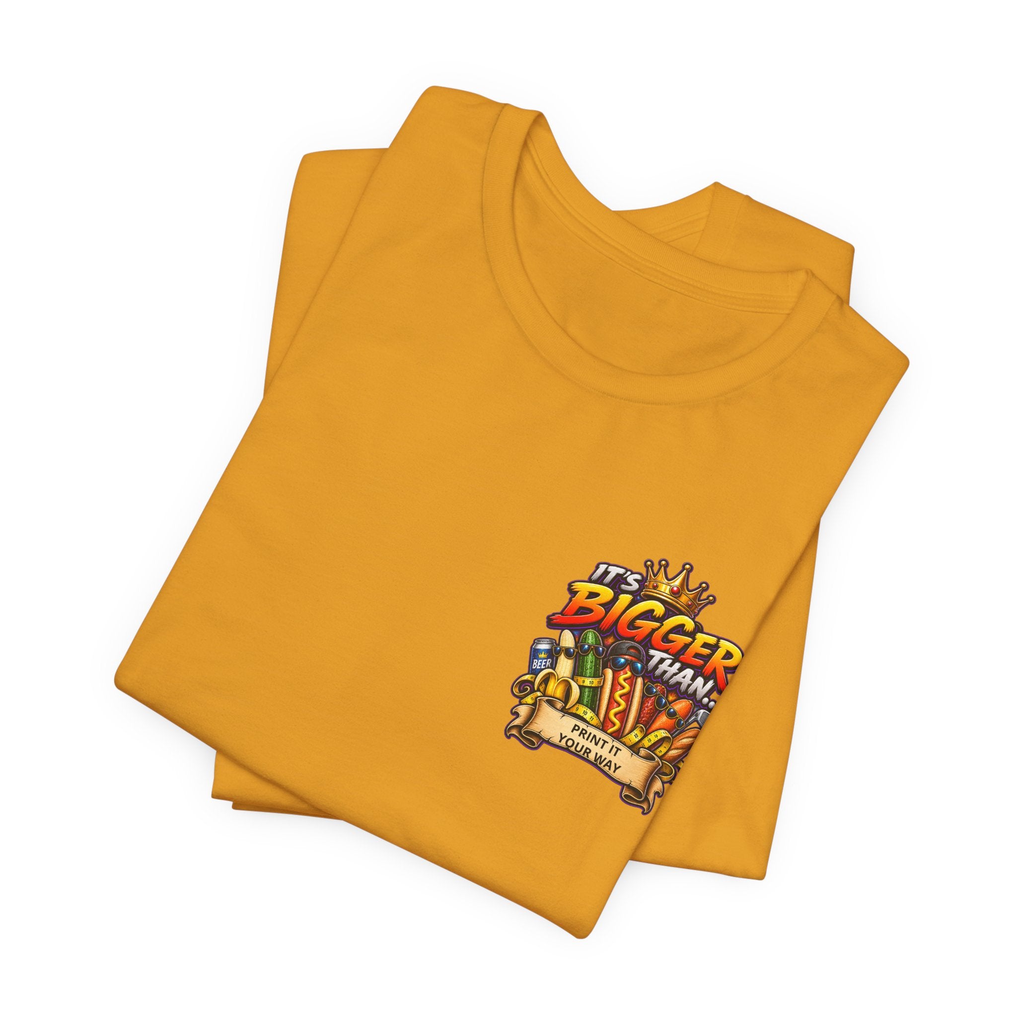 T-Shirt — "It's Bigger Than..." Retro Hot Dog & Snacks Graphic Tee