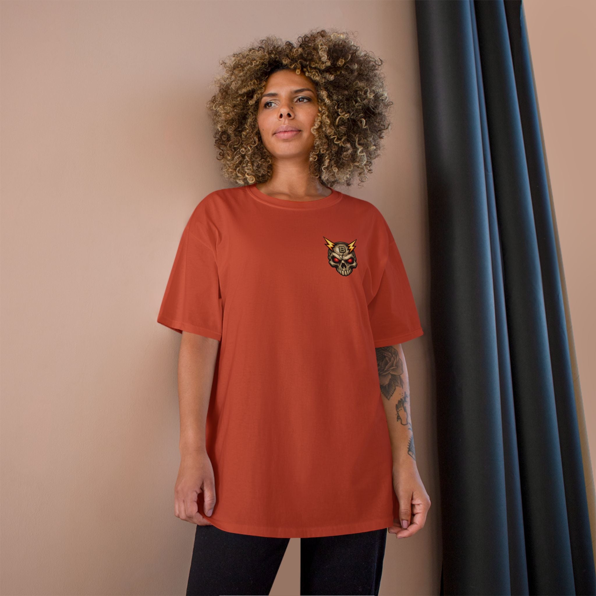 Champion T-Shirt — "I’ll Let You Know When It’s Clear" Gamer Skull Back Print