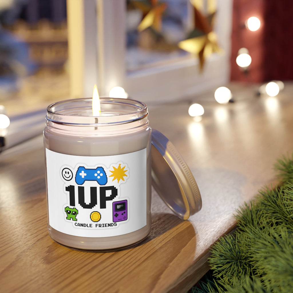 1UP Gamer Scented Soy Candle — 9oz White-Lid Retro Video Game Candle