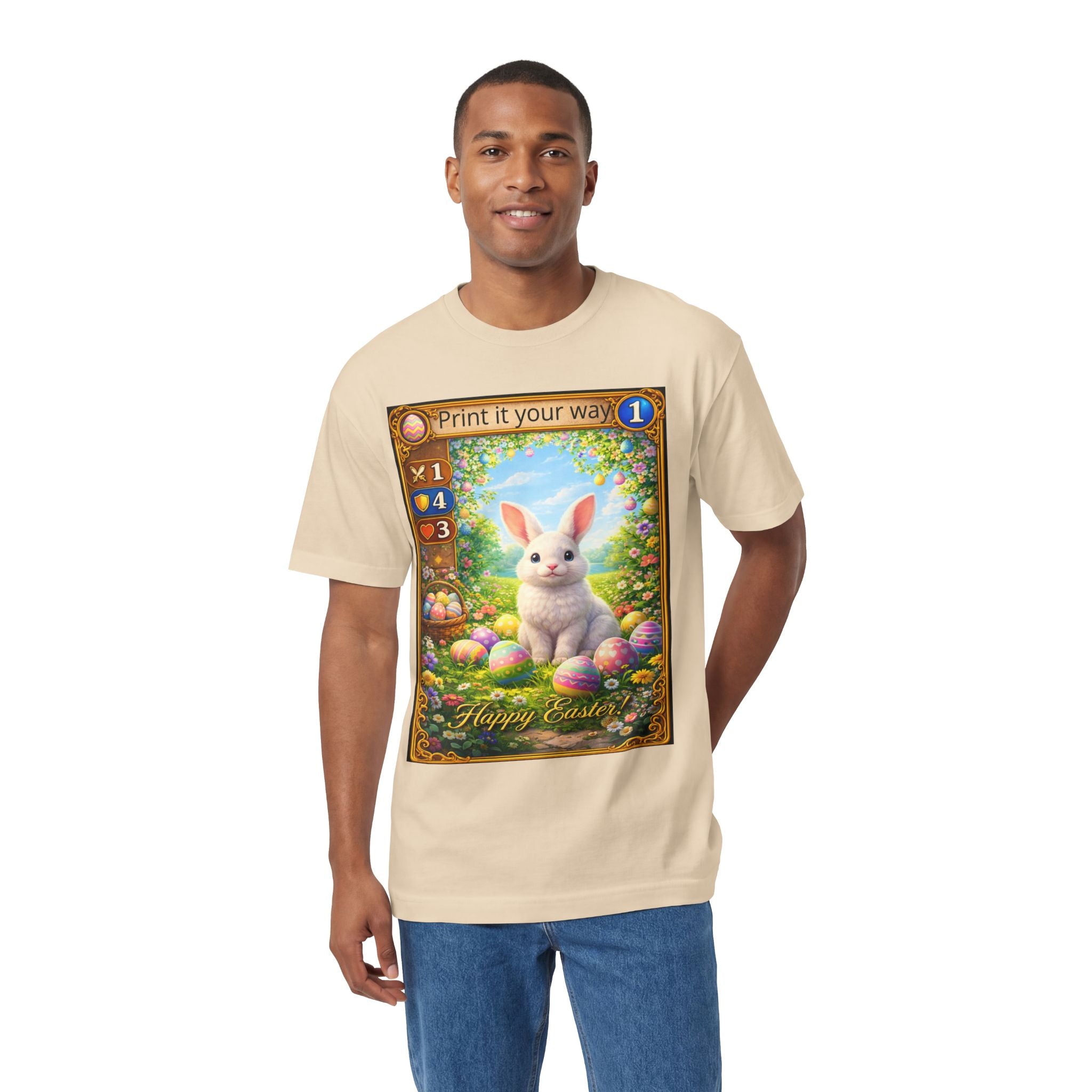 Easter Bunny Card Tee — "Happy Easter" Graphic T-Shirt