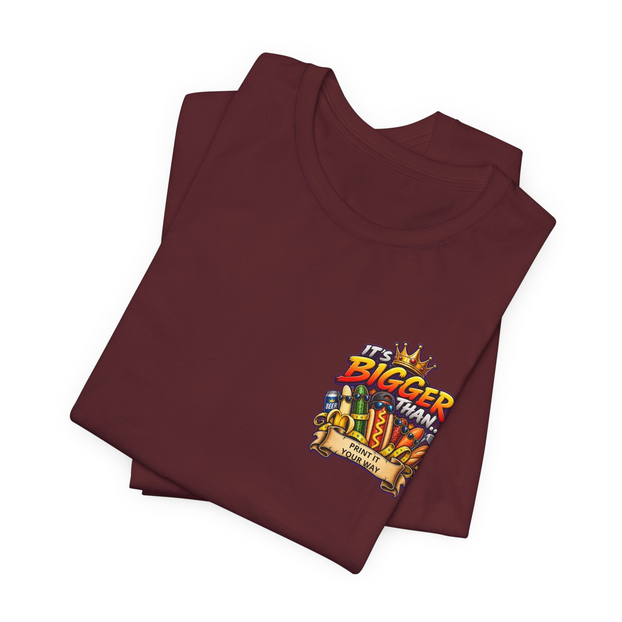 T-Shirt — "It's Bigger Than..." Retro Hot Dog & Snacks Graphic Tee