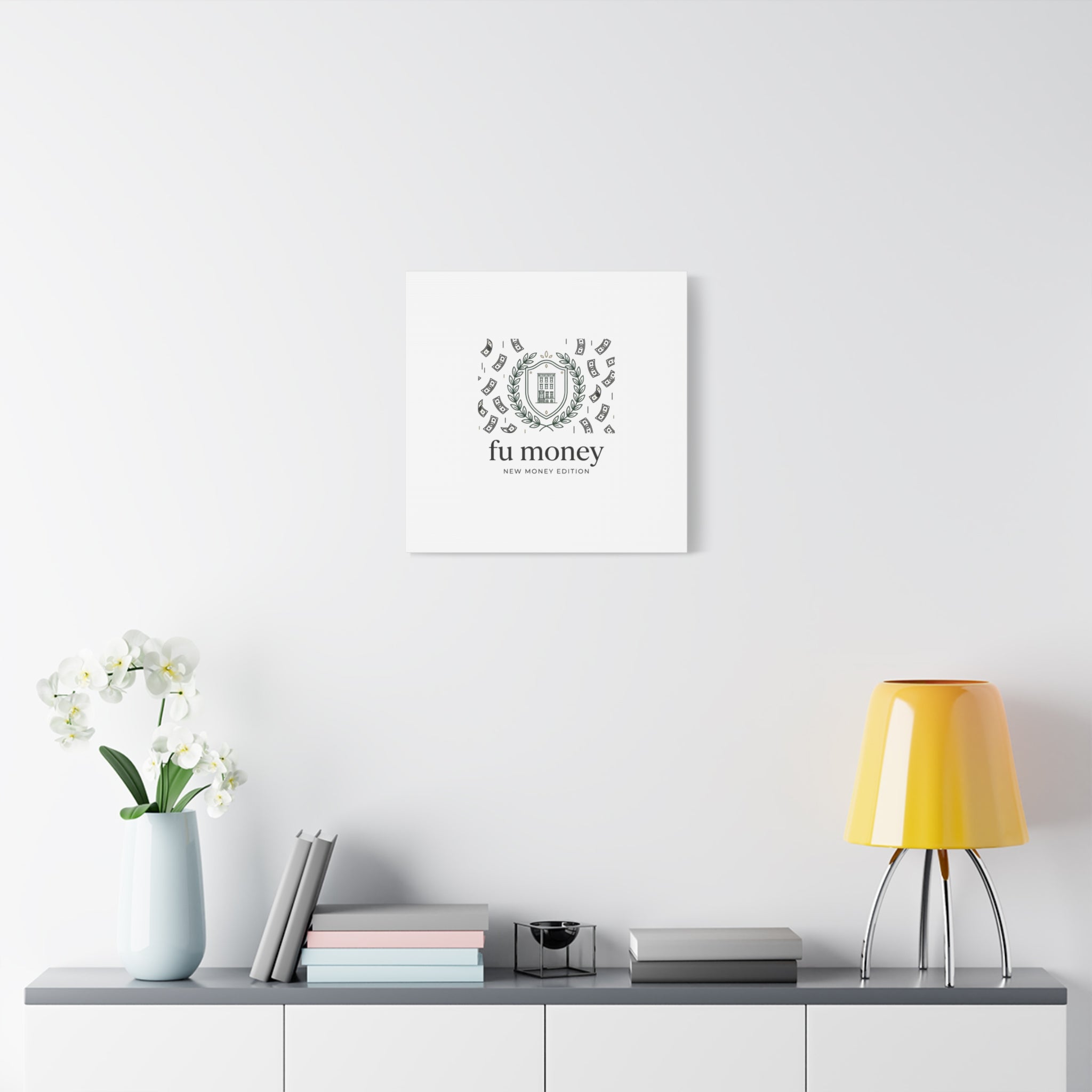 fu money Canvas |New Money Minimalist, Quiet Luxury, Serif Monochrome
