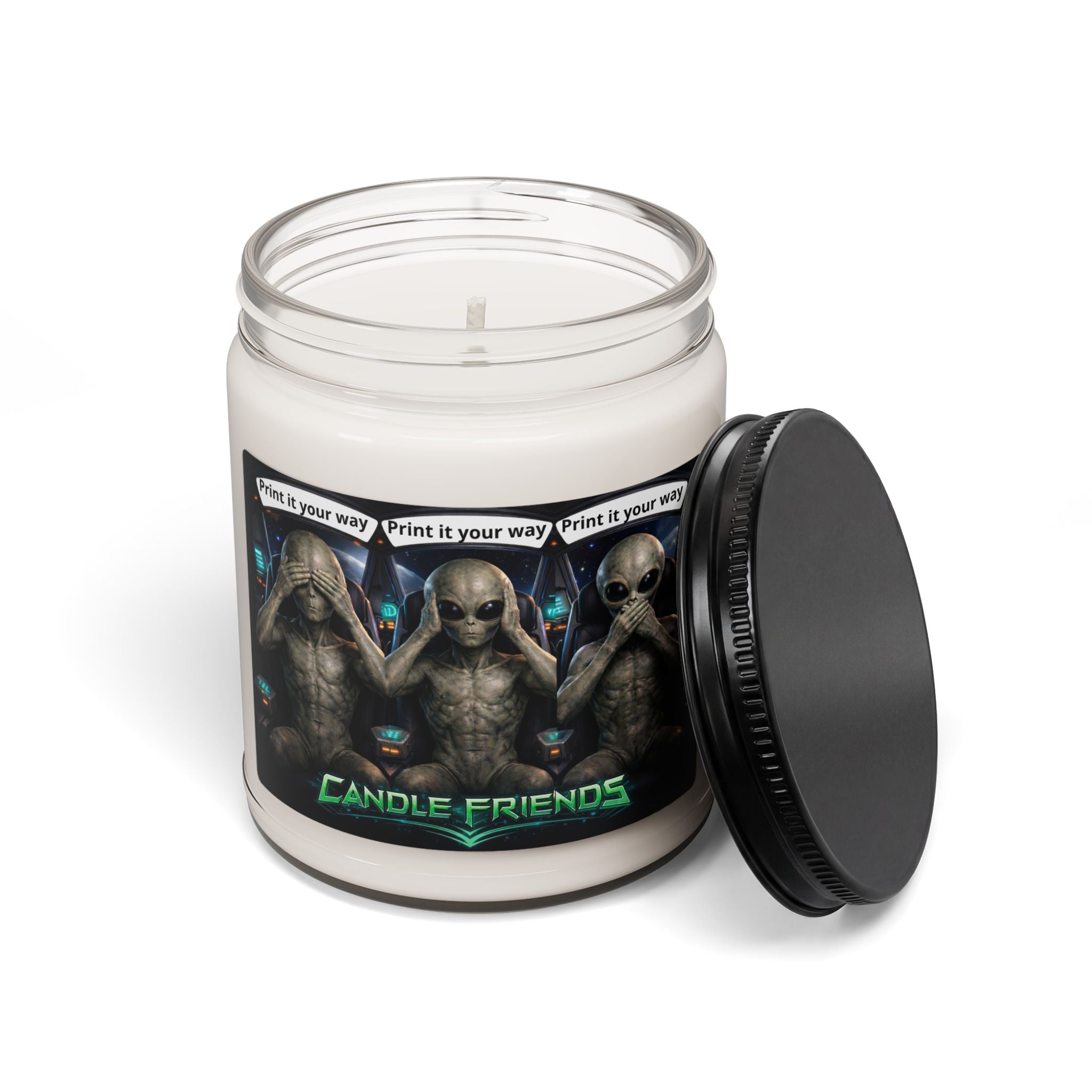 Alien ‘Candle Friends’ Scented Soy Candle – 9oz Novelty Jar Candle