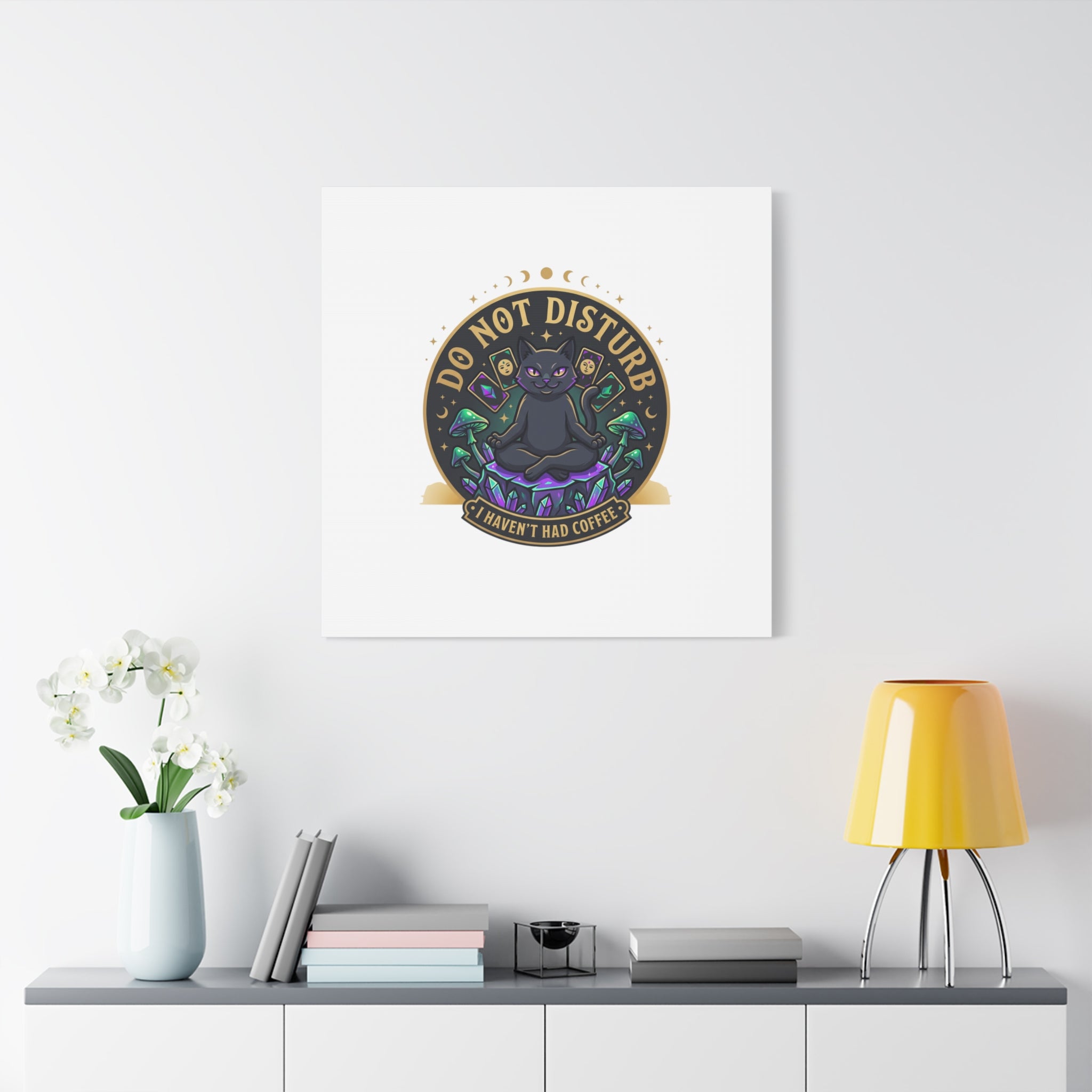 Do Not Disturb Cat Meditation Matte Canvas | witchy, goblincore