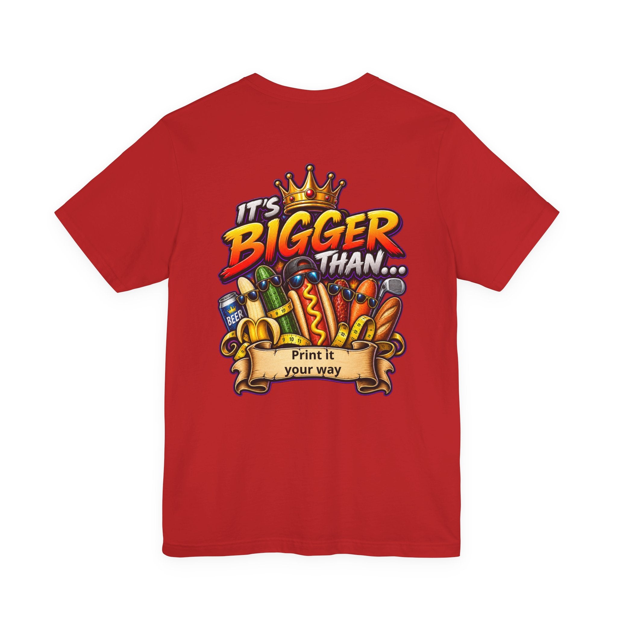 T-Shirt — "It's Bigger Than..." Retro Hot Dog & Snacks Graphic Tee