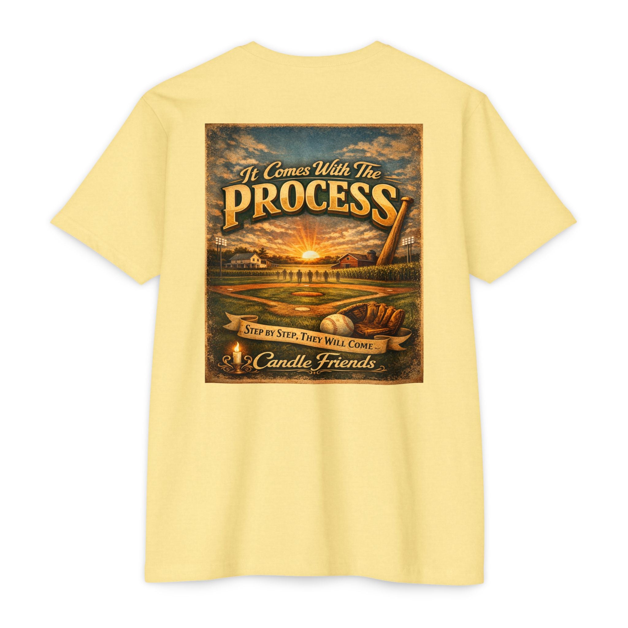 It Comes With The Process T-Shirt — Vintage Sunset 'Step By Step' Graphic Tee