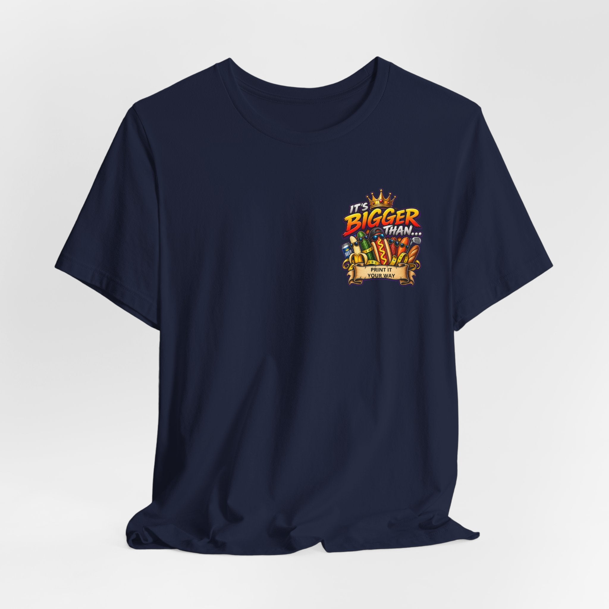 T-Shirt — "It's Bigger Than..." Retro Hot Dog & Snacks Graphic Tee