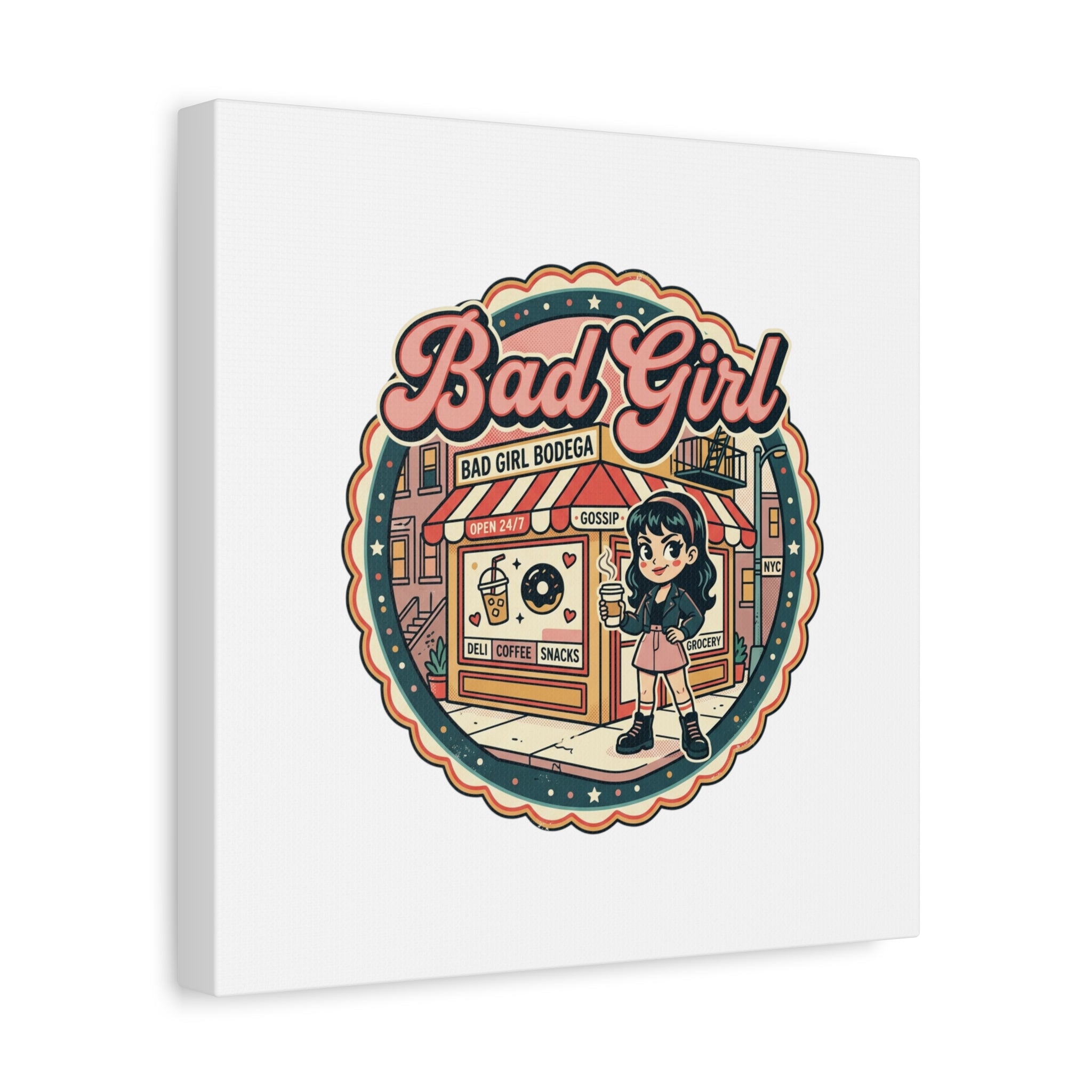 Bad Girl Bodega Canvas Print | Bodega, NYC, Y2K Corner Store Art