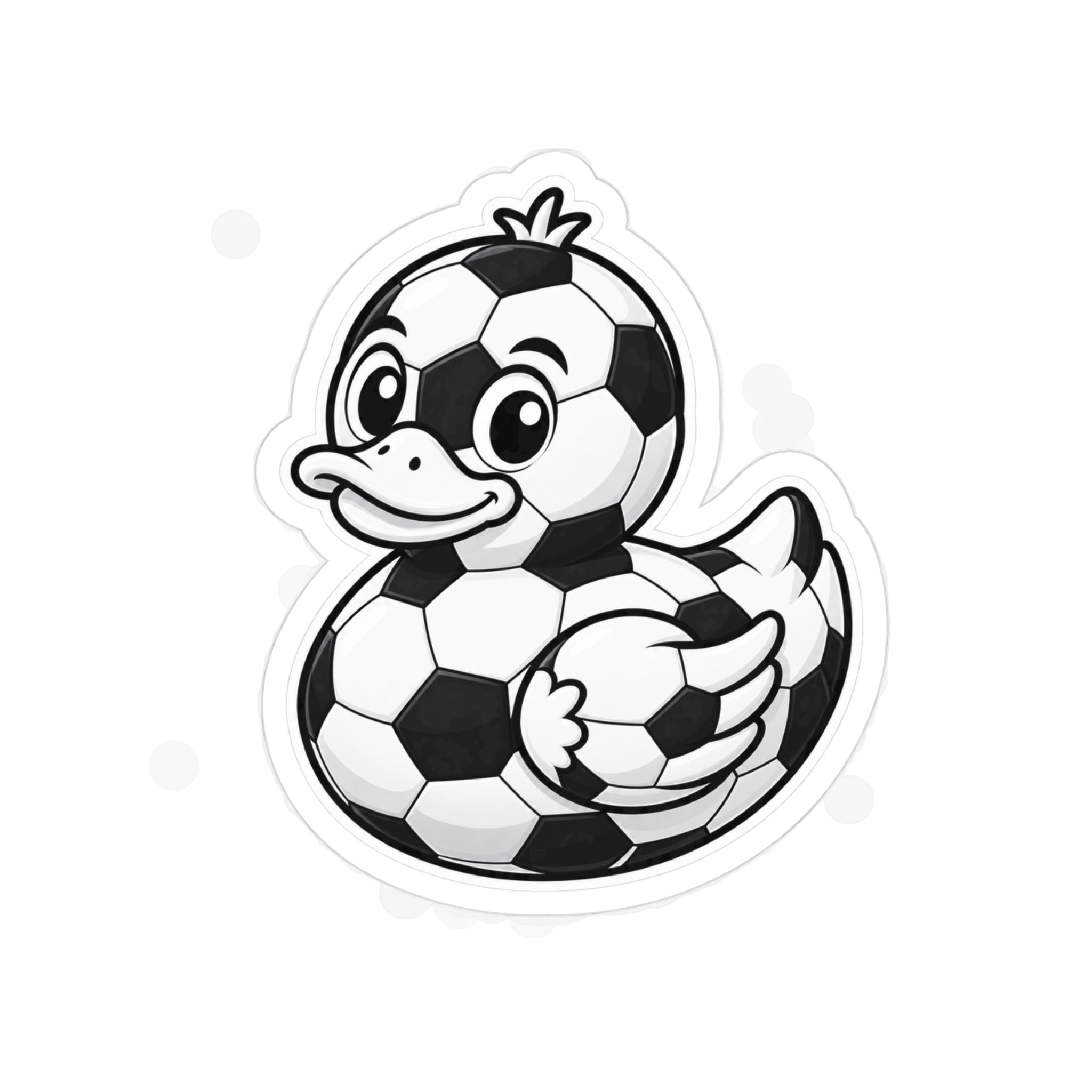 Soccer Duck Die-Cut Outdoor Sticker — Transparent Waterproof Vinyl