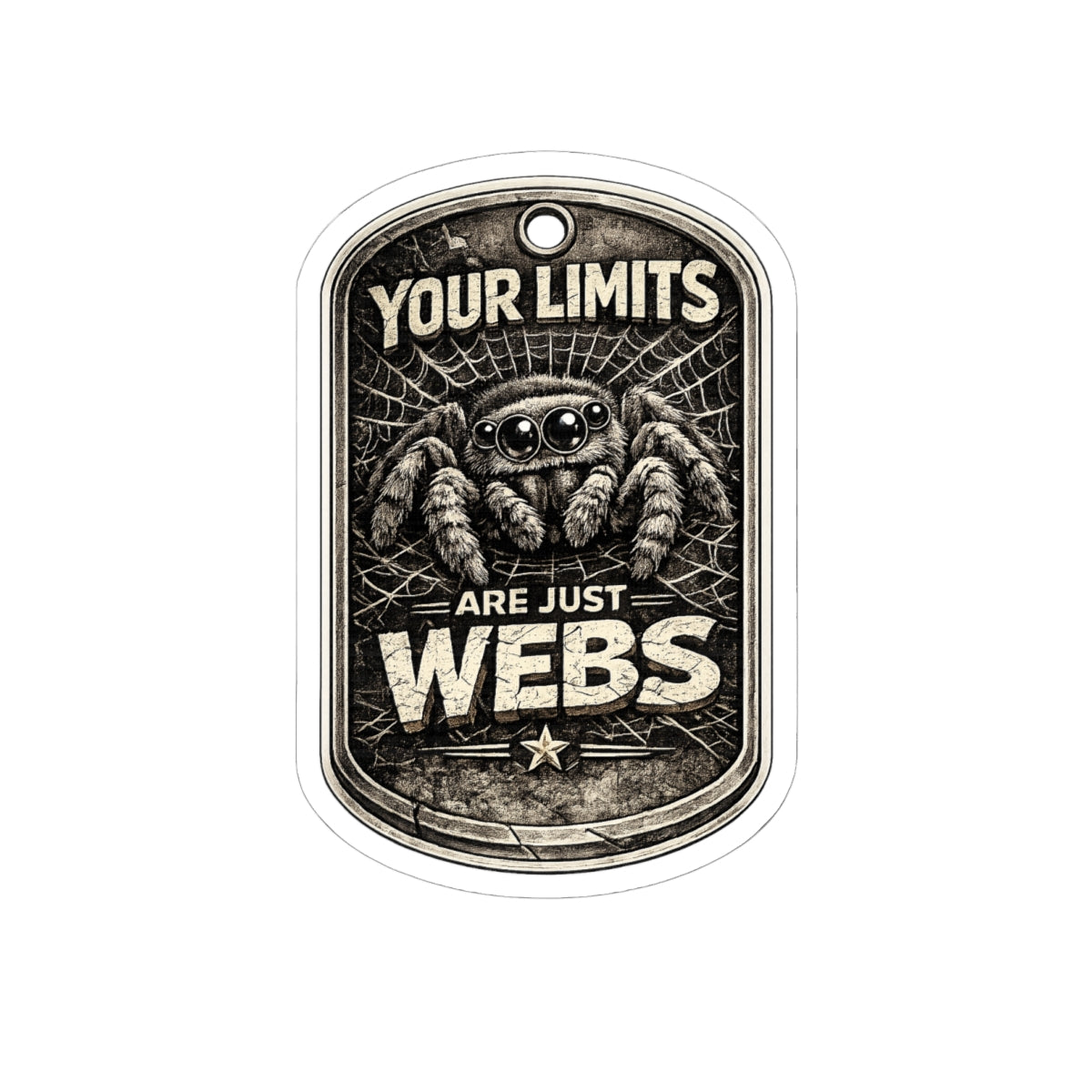 Kiss-Cut Sticker standard edition — 'Your Limits Are Just Webs' Spider Motivational Decal