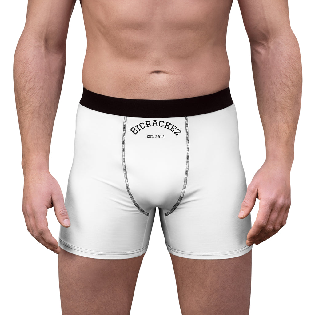 Bicrackez Men's Boxer Briefs — Minimal White AOP Underwear