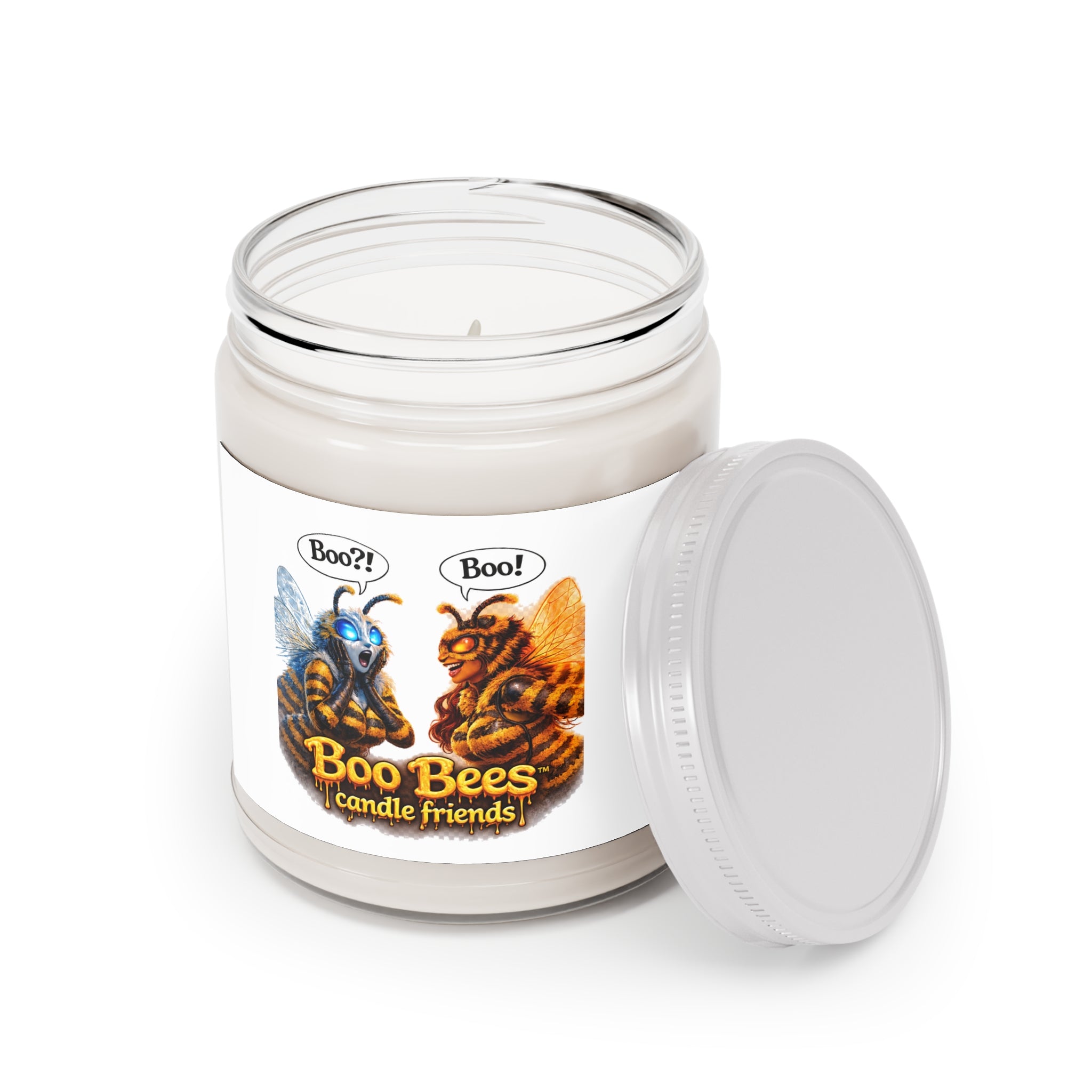 Boo Bees Scented Soy Candle — 9oz White Lid (Cute Halloween Bee Friends)