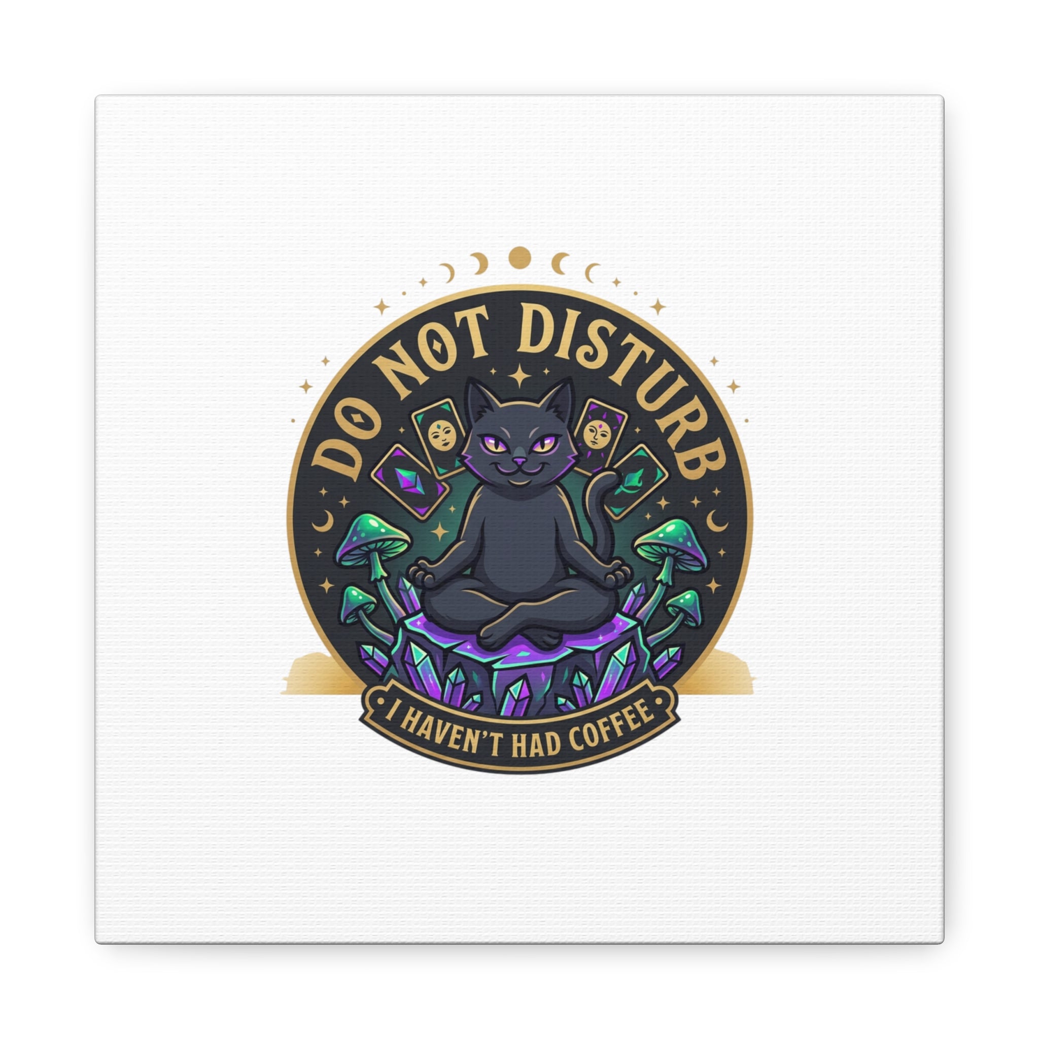Do Not Disturb Cat Meditation Matte Canvas | witchy, goblincore