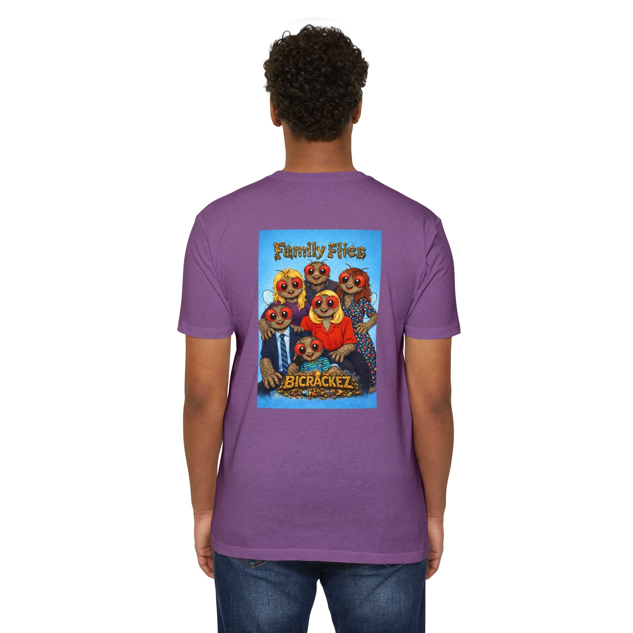 Family Flies Graphic T-Shirt — "Bicracketz" Retro Cartoon Tee