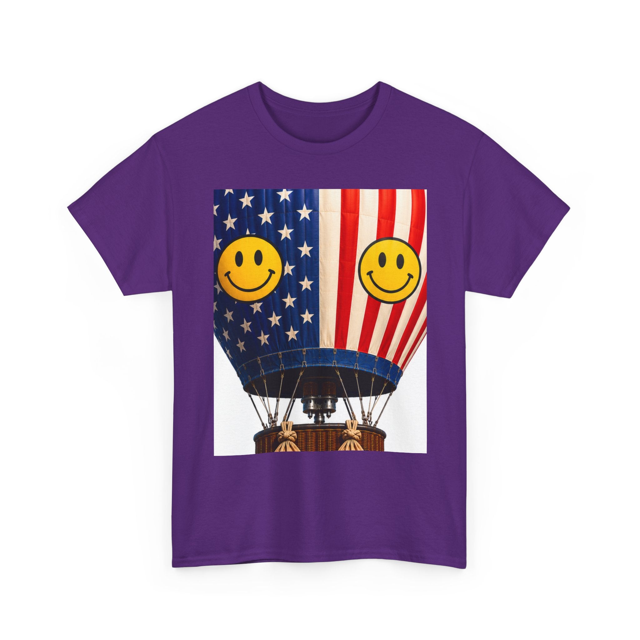 American Flag Hot Air Balloon Tee — "Happy Birthday America 250" Patriotic T-Shirt