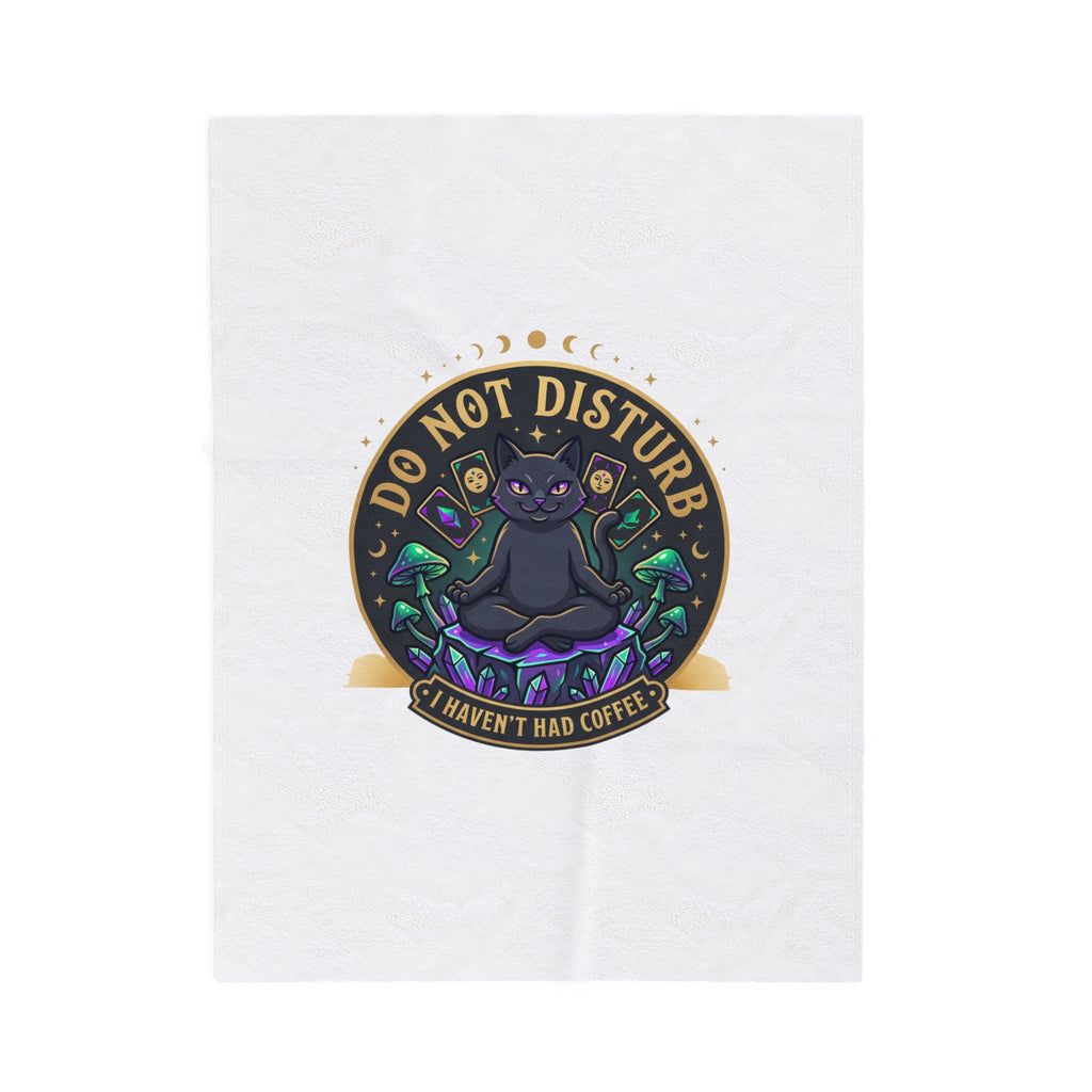 Do Not Disturb Cat Coffee Blanket | witchy goblincore, celestial crystals