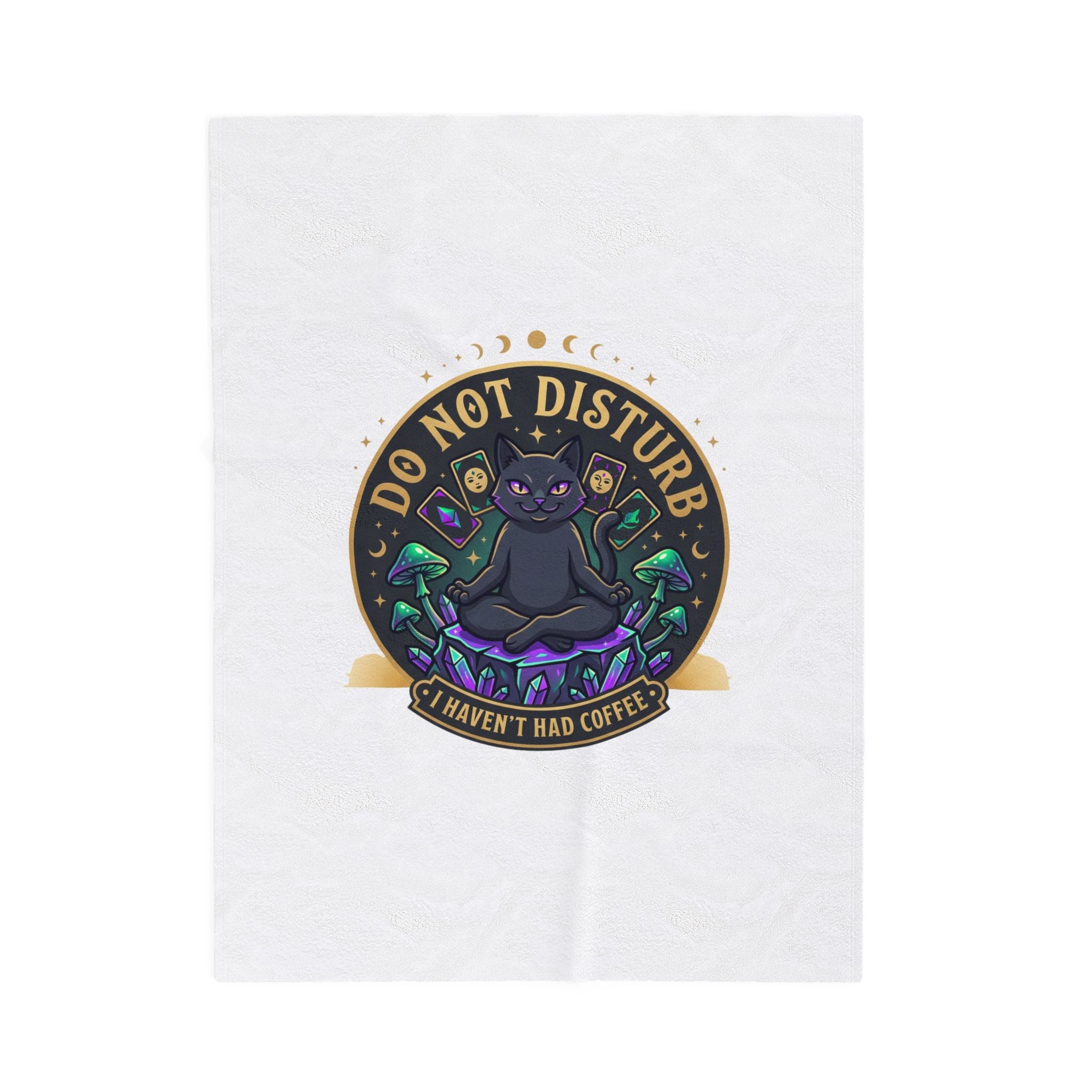 Do Not Disturb Cat Coffee Blanket | witchy goblincore, celestial crystals