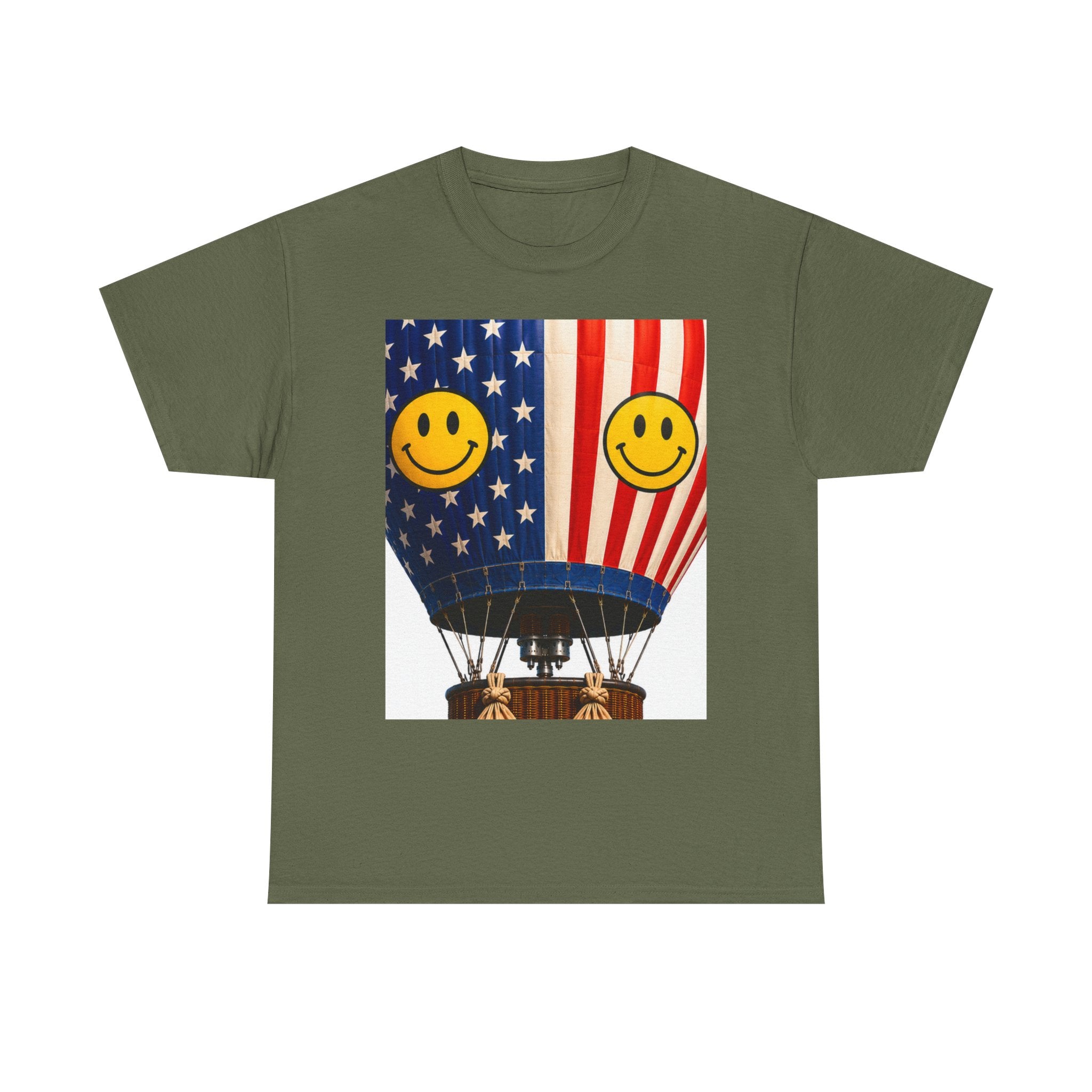 American Flag Hot Air Balloon Tee — "Happy Birthday America 250" Patriotic T-Shirt