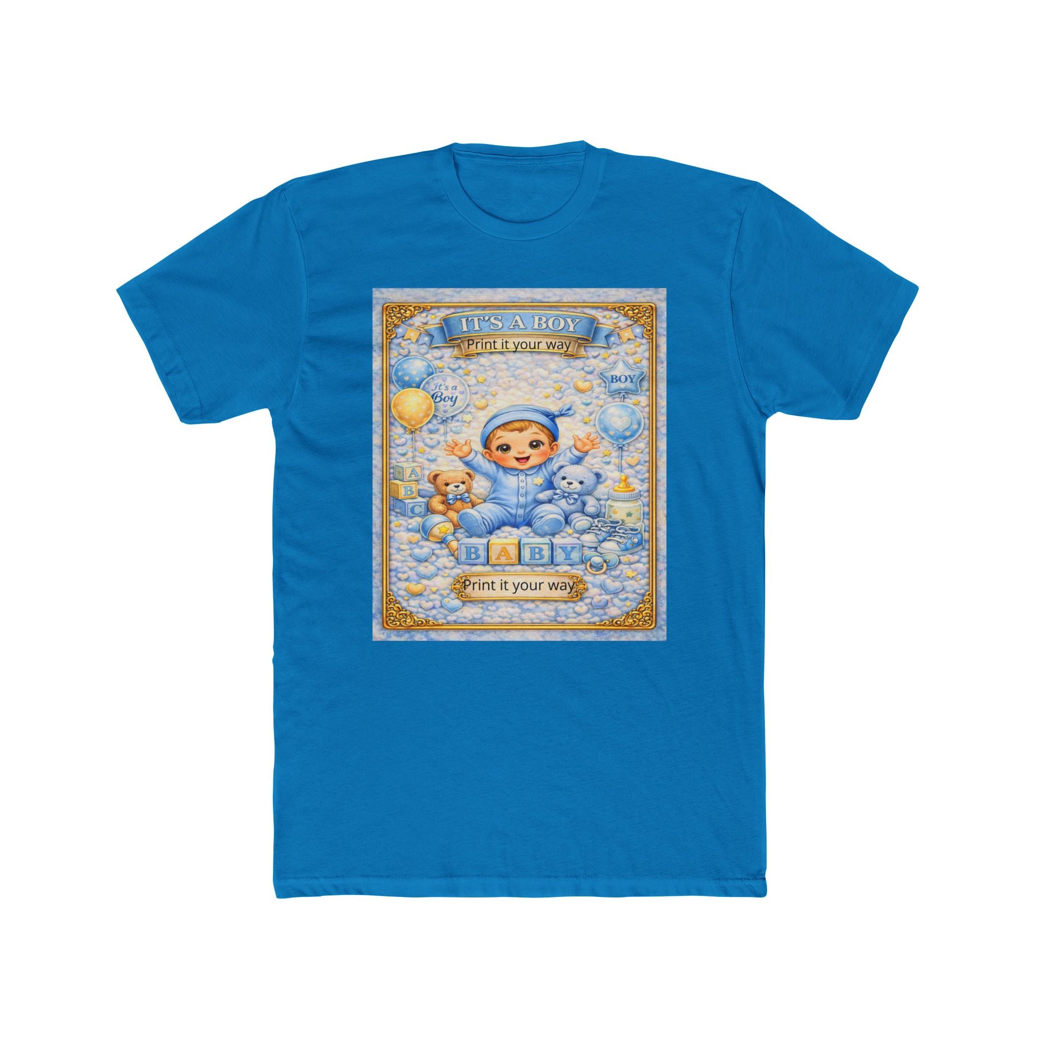Its a Boy T‑Shirt – 'A New Adventure Begins' Cute Vintage Blue Baby Design