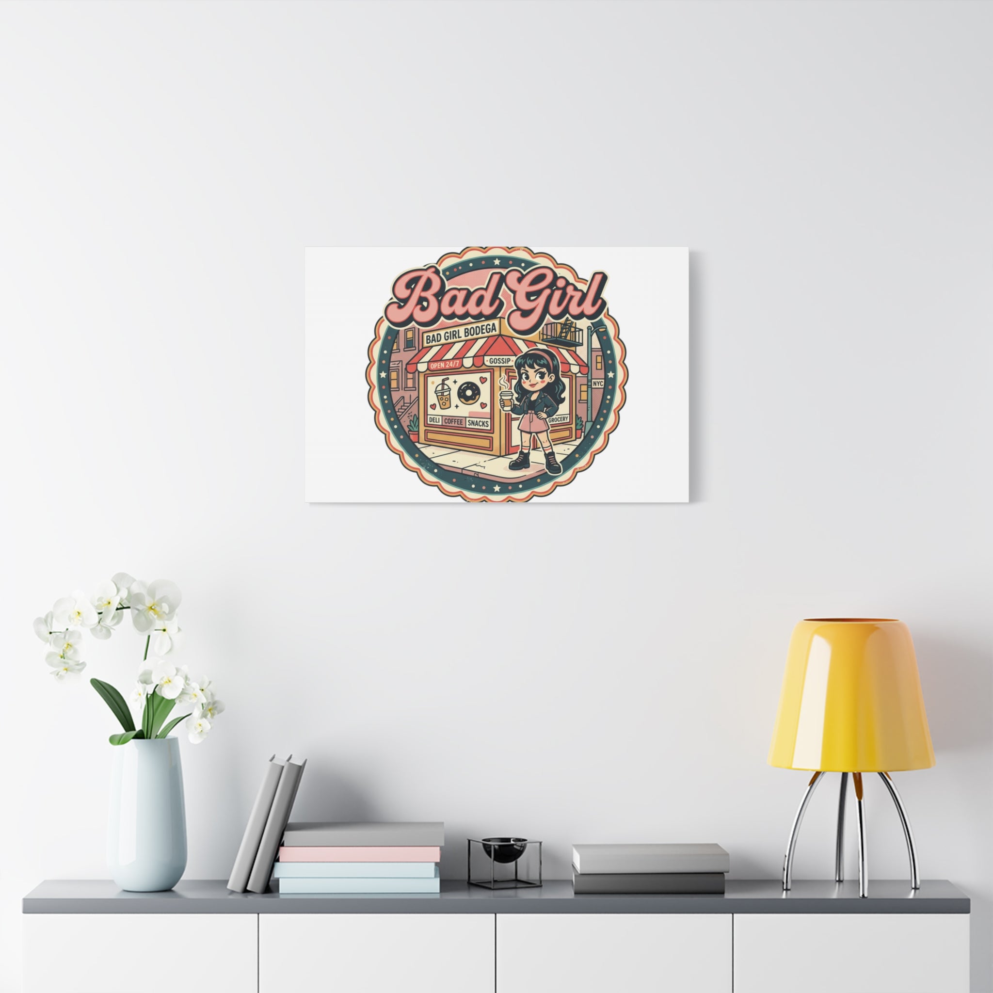 Bad Girl Bodega Canvas Print | Bodega, NYC, Y2K Corner Store Art