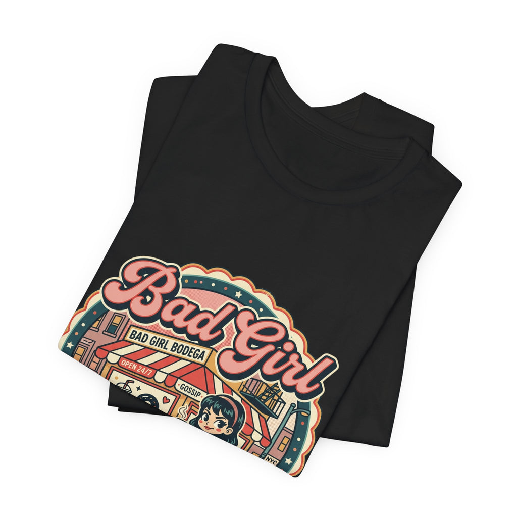 Bad Girl Bodega Tee | NYC bodega, Y2K cherries, Spanglish corner store