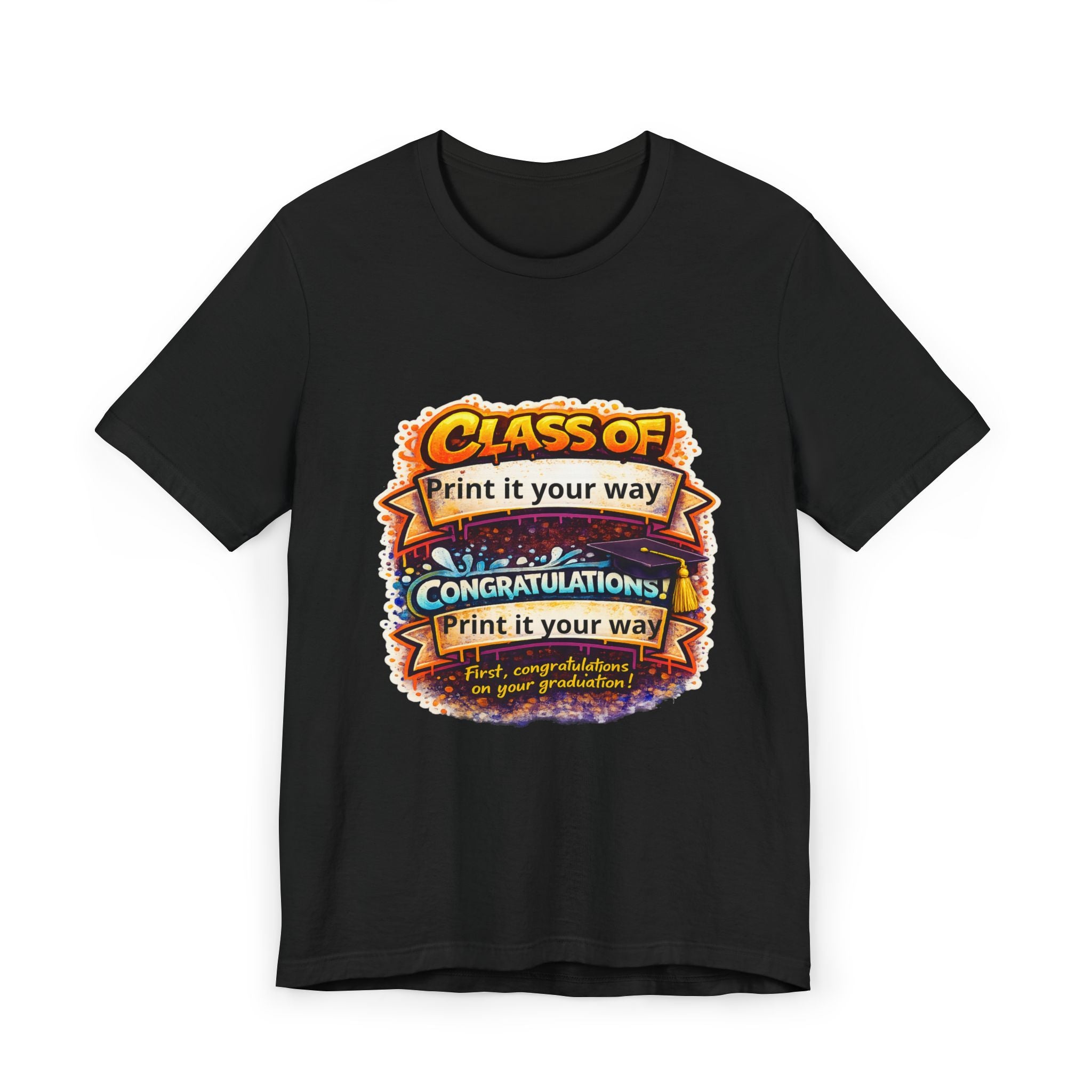 Class of [Year] Graduation T-Shirt — "Congratulations!" Colorful Celebration Tee