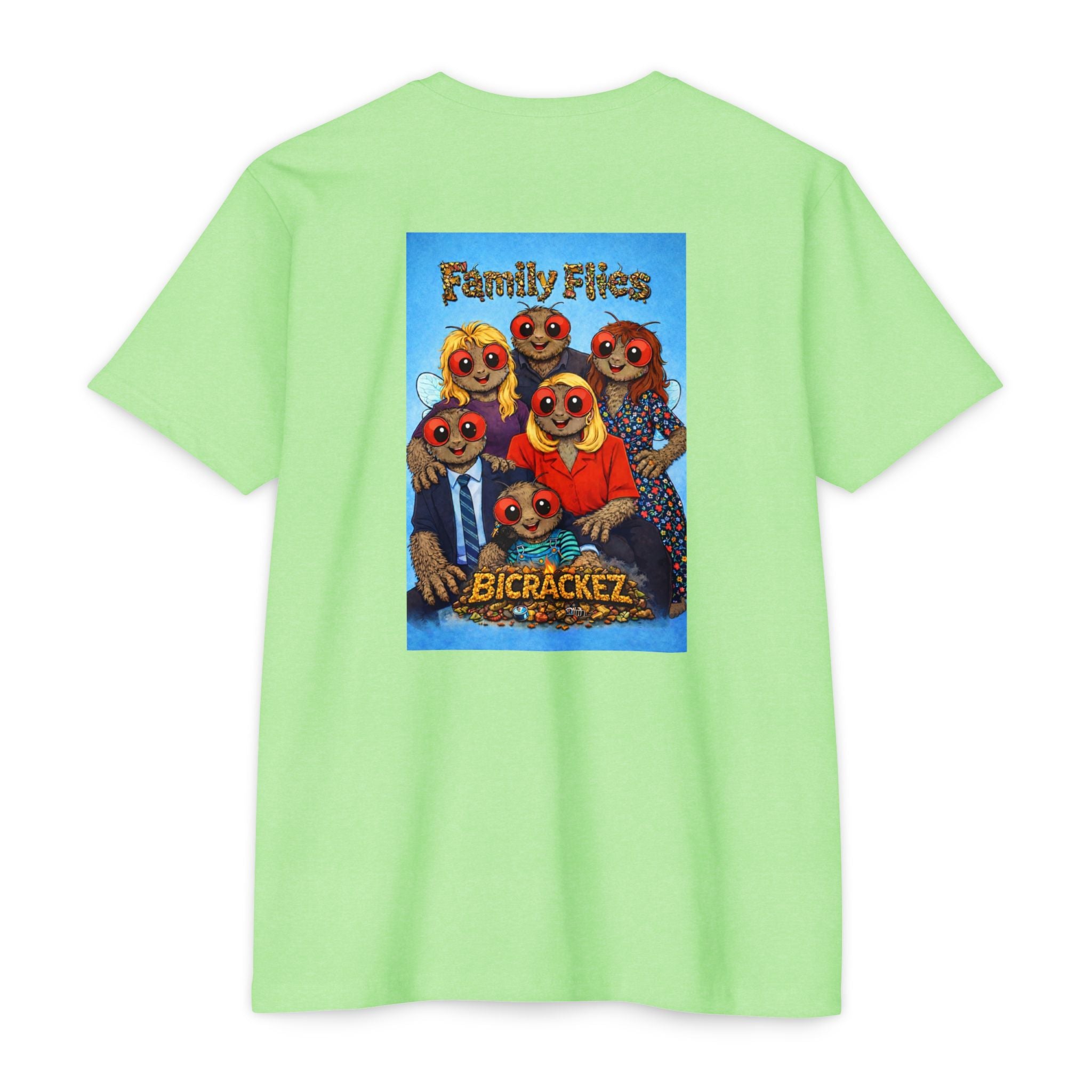 Family Flies Graphic T-Shirt — "Bicracketz" Retro Cartoon Tee