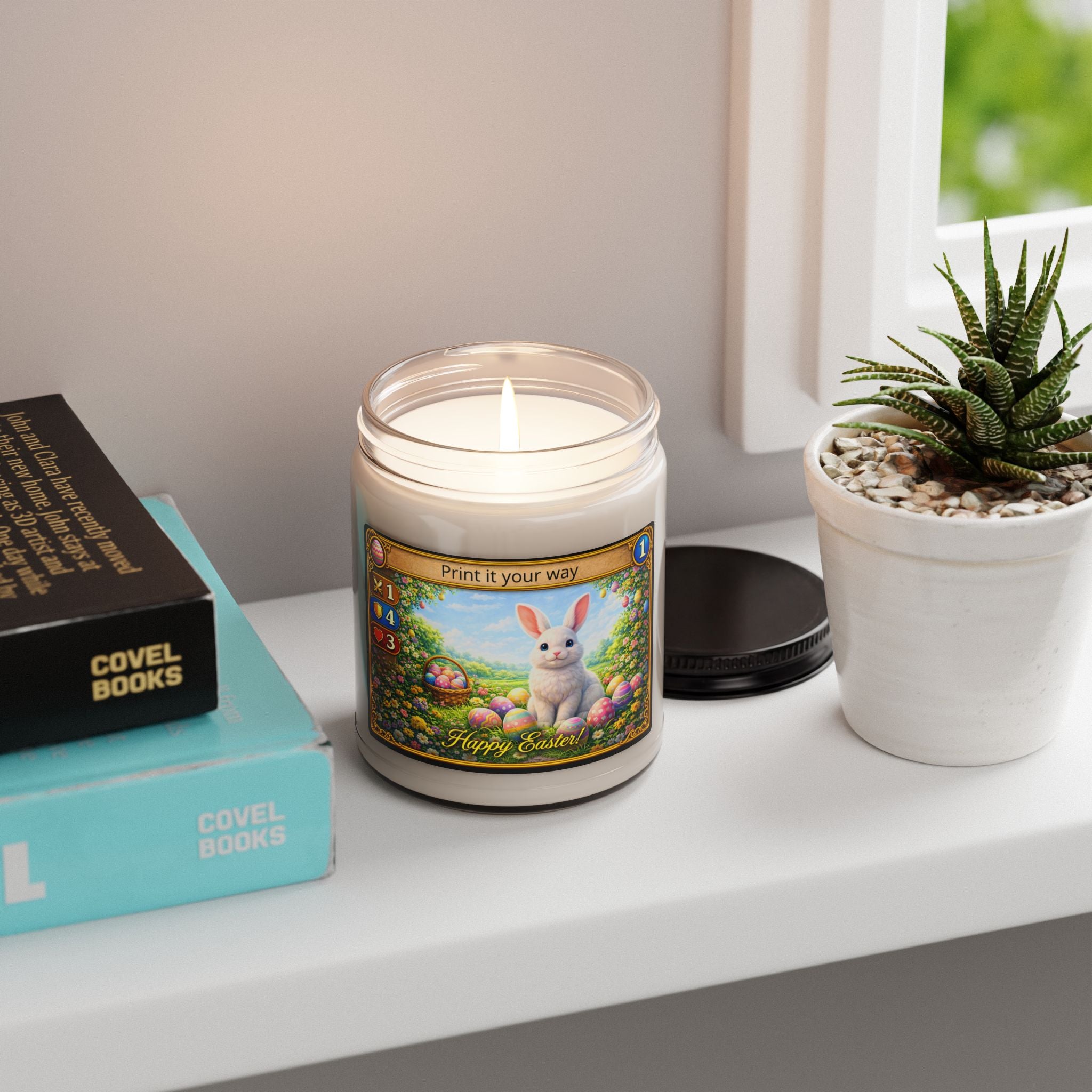 Easter Bunny Soy Candle — 9oz Scented Jar (Happy Easter)