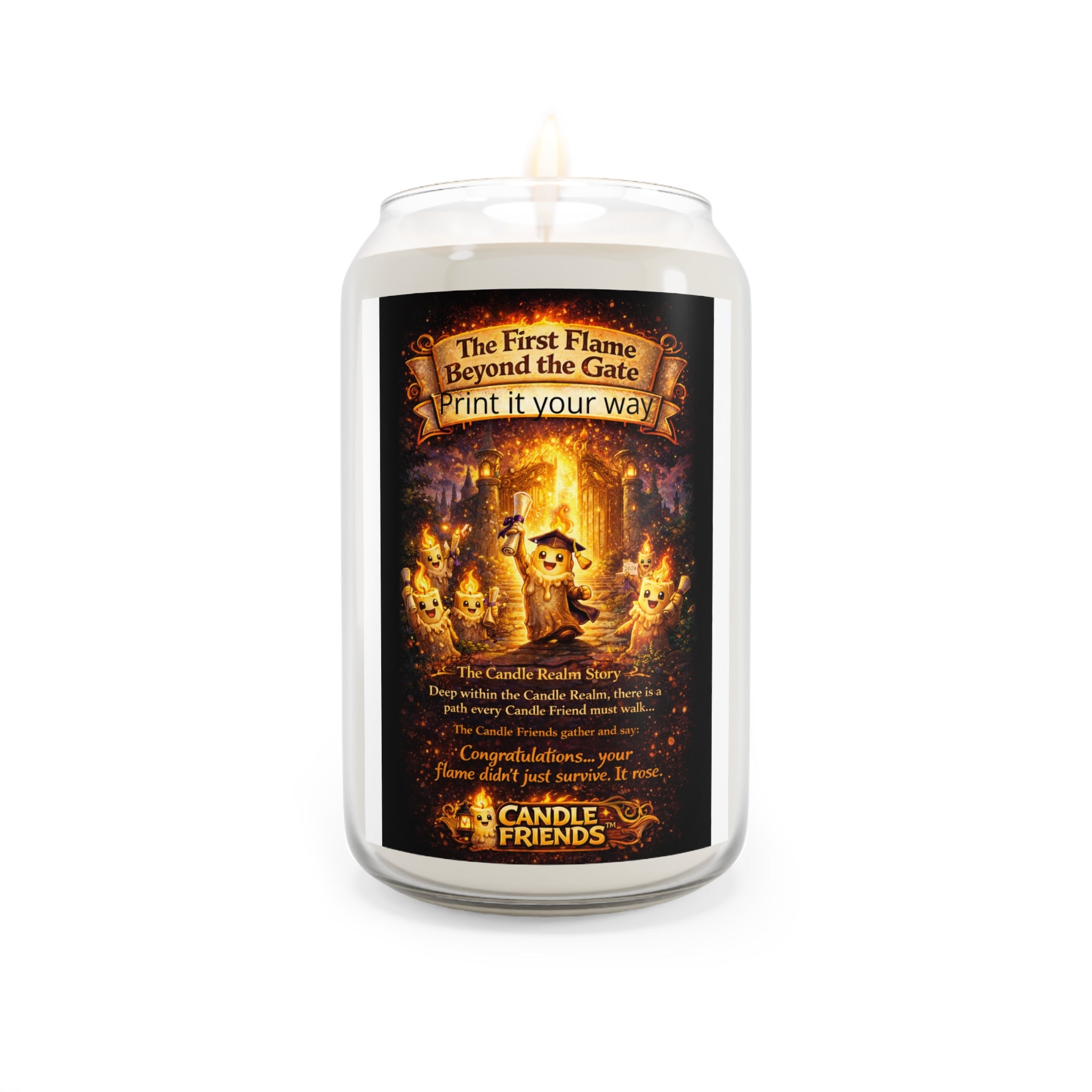 Soy Scented Candle — 'The First Flame Beyond the Gate' 13.75oz