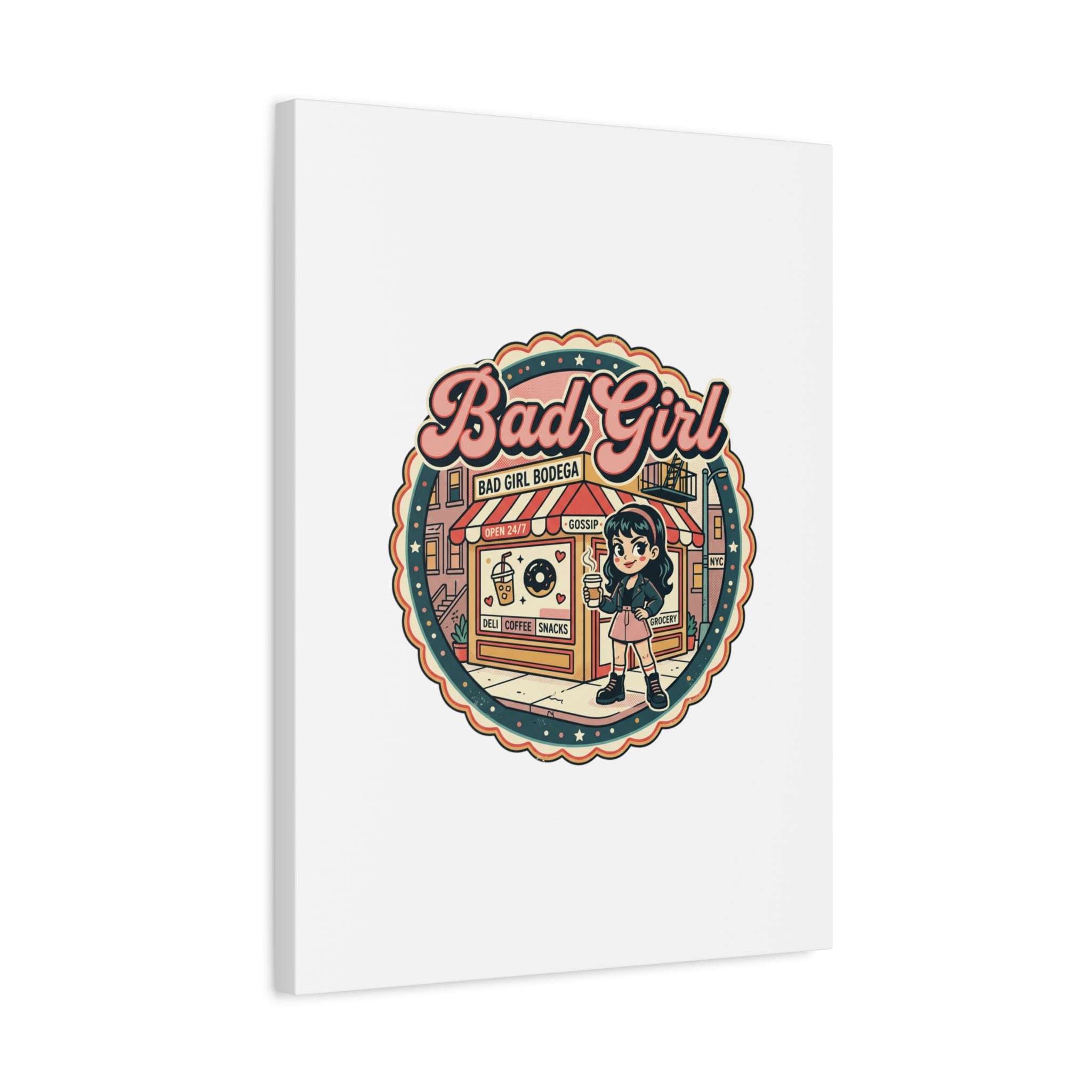 Bad Girl Bodega Canvas Print | Bodega, NYC, Y2K Corner Store Art