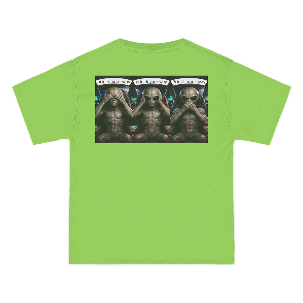 Alien Meditation Graphic T-Shirt — 'See No Evil' Trio Sci‑Fi Tee