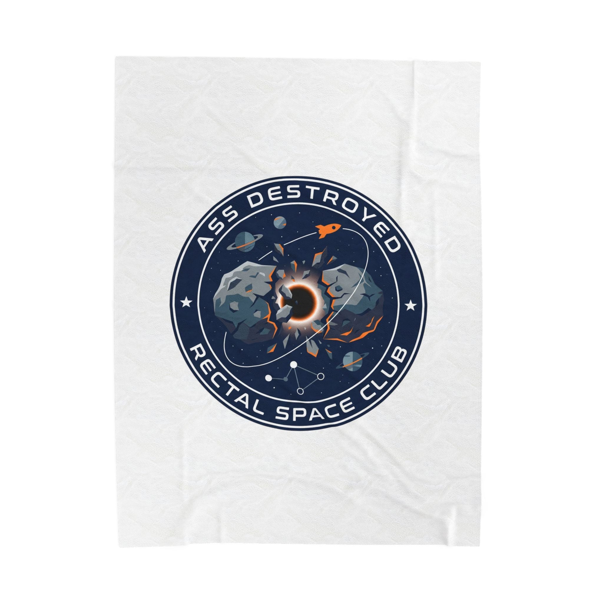 Rectal Space Club Mission Patch Blanket | space, astronaut, mission patch