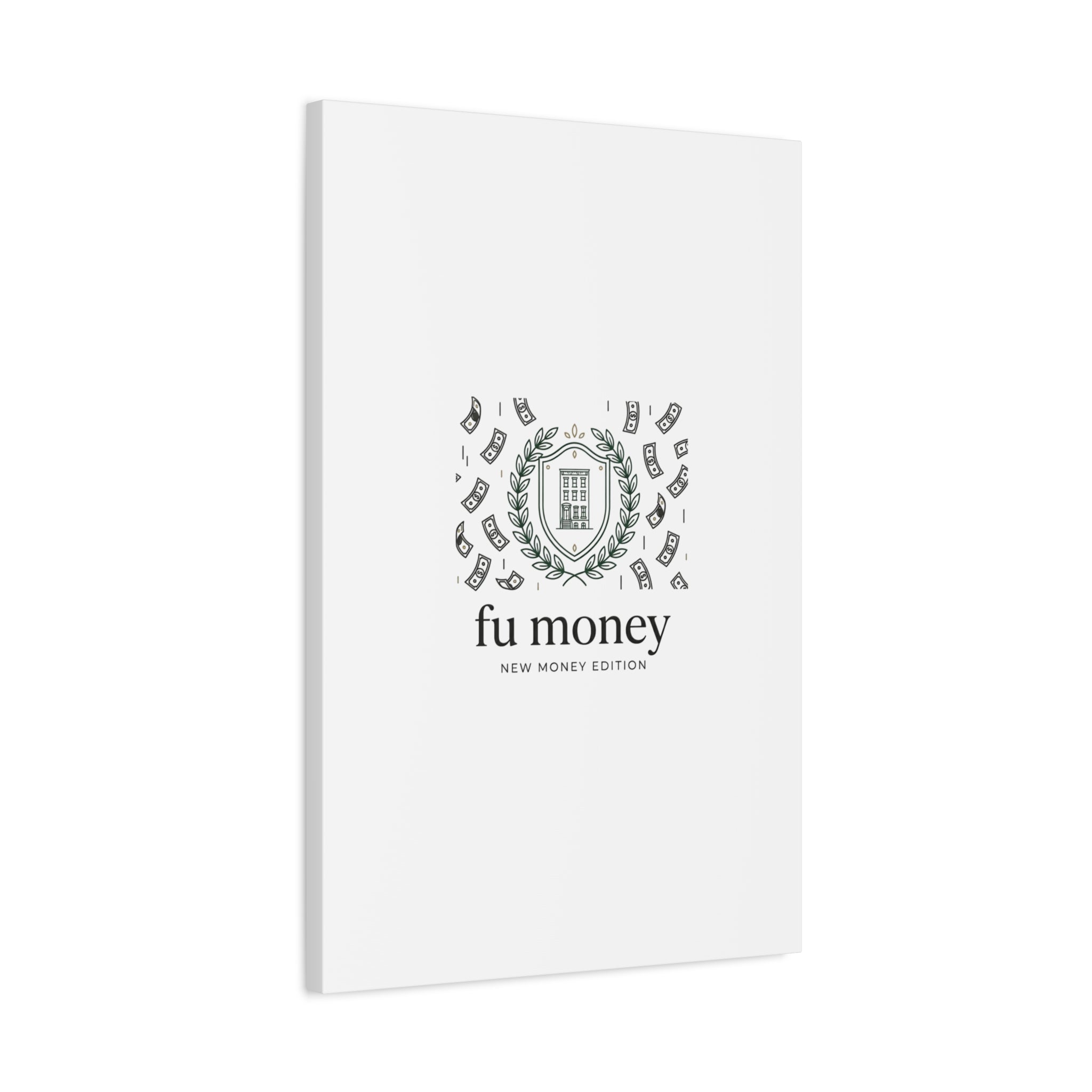fu money Canvas |New Money Minimalist, Quiet Luxury, Serif Monochrome