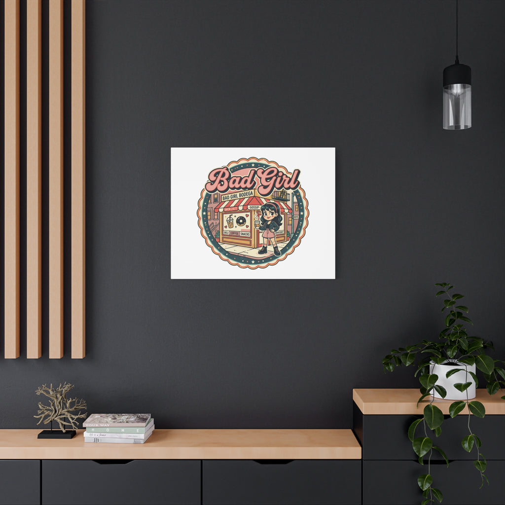 Bad Girl Bodega Canvas Print | Bodega, NYC, Y2K Corner Store Art