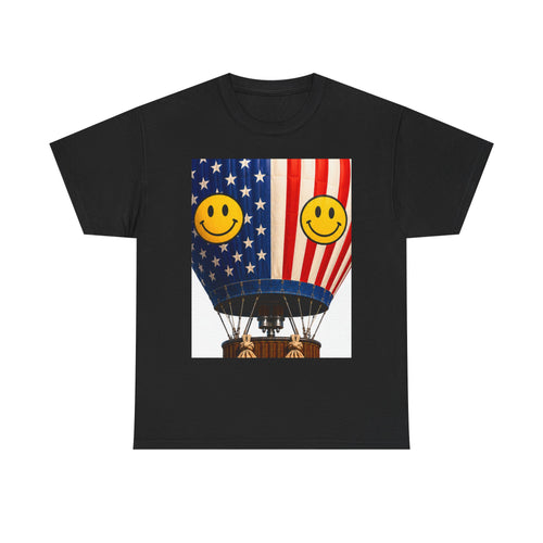 American Flag Hot Air Balloon Tee — "Happy Birthday America 250" Patriotic T-Shirt