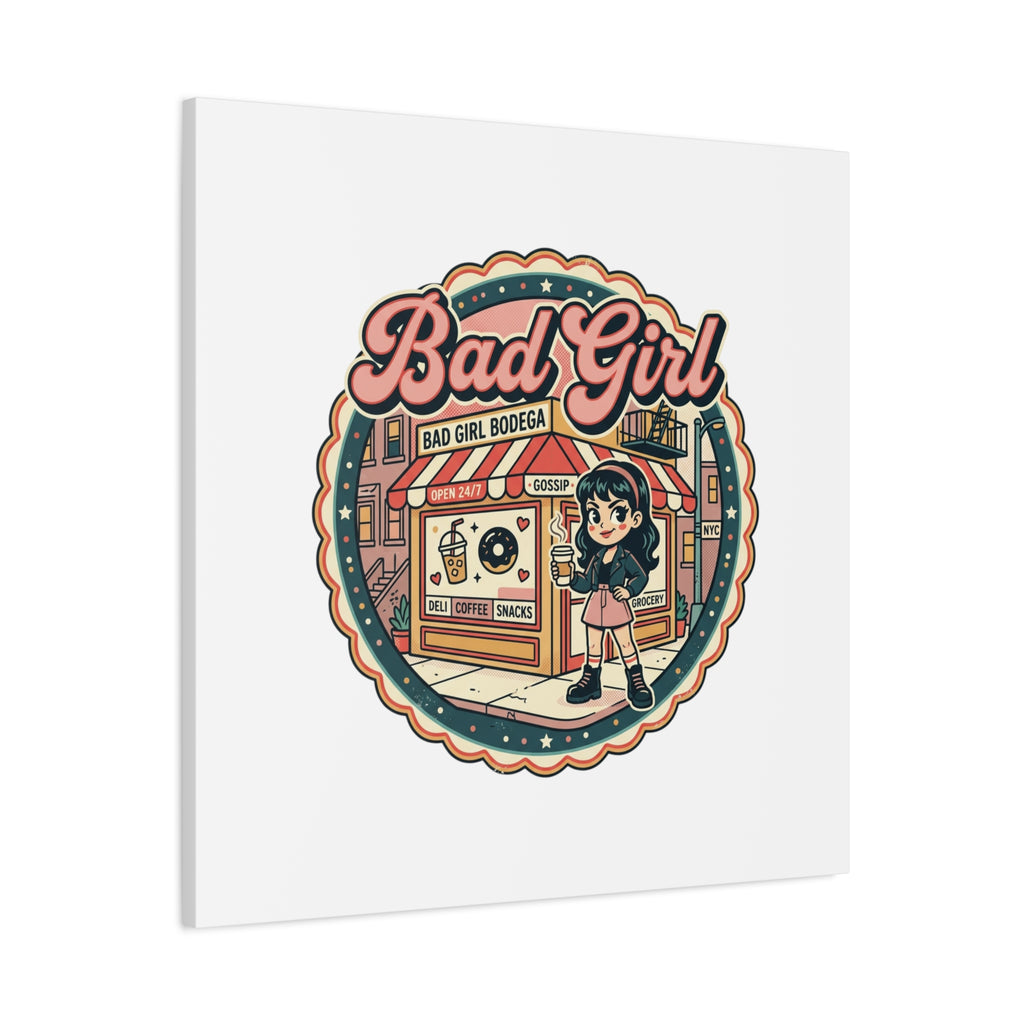 Bad Girl Bodega Canvas Print | Bodega, NYC, Y2K Corner Store Art